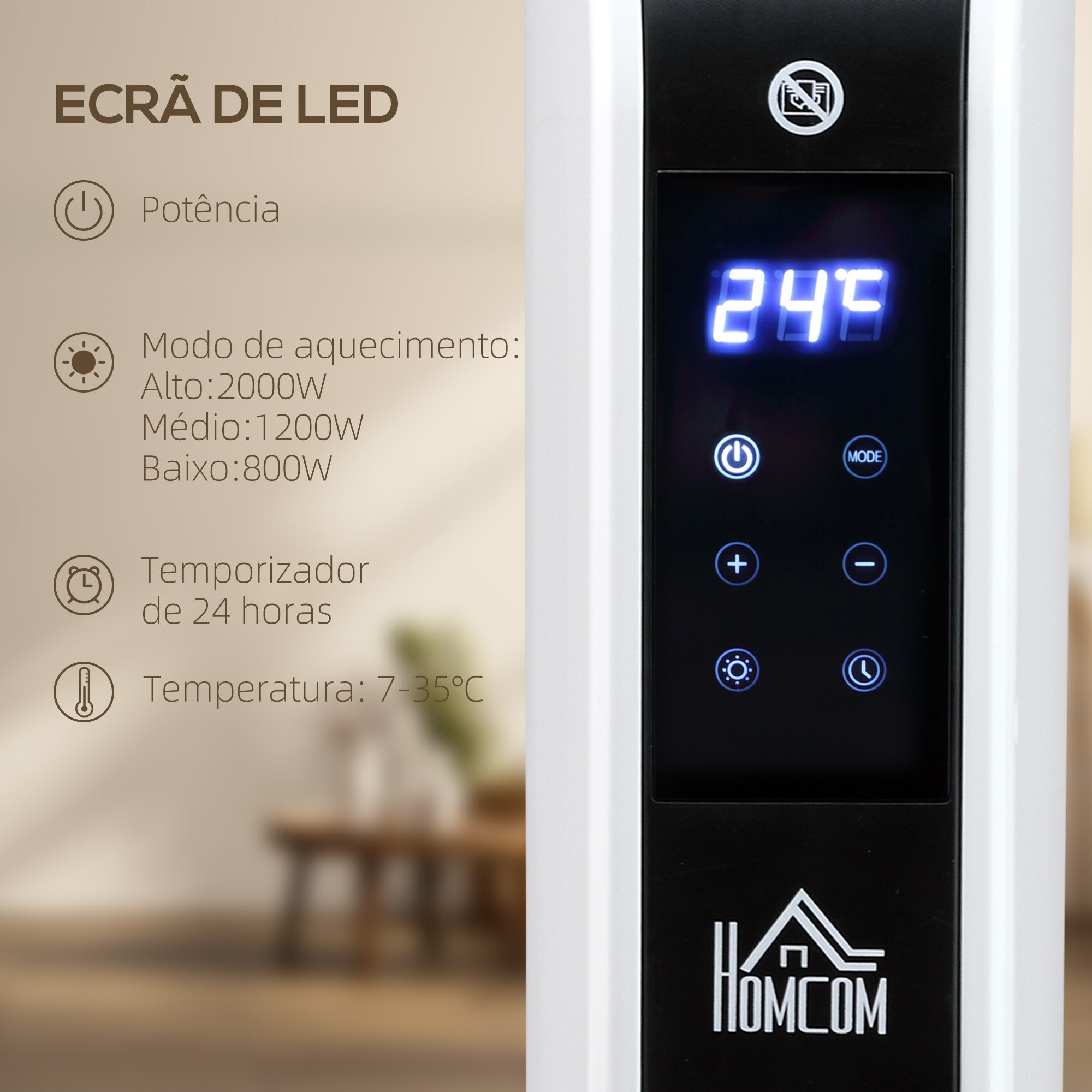 Aquecedor Elétrico 1830-2180W Aquecedor para Casa de Banho 60x18,5x39,5 cm Preto e Branco