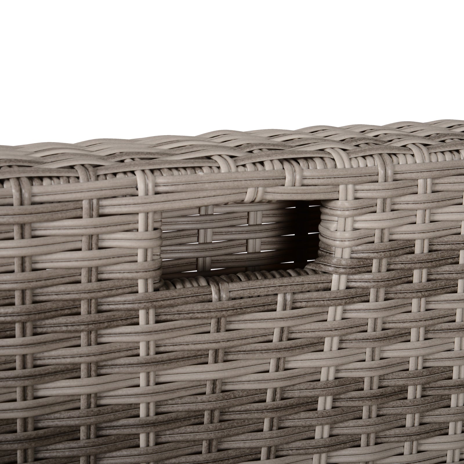 Conjunto de Sofá de Jardim 8 Peças – 75x75x71 cm – Marrom e Cinza – Aço Galvanizado e Vime Sintético