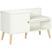Banco Sapateira com Compartimento Aberto e Almofada Acolchoada - 80x33x49 cm - Branco