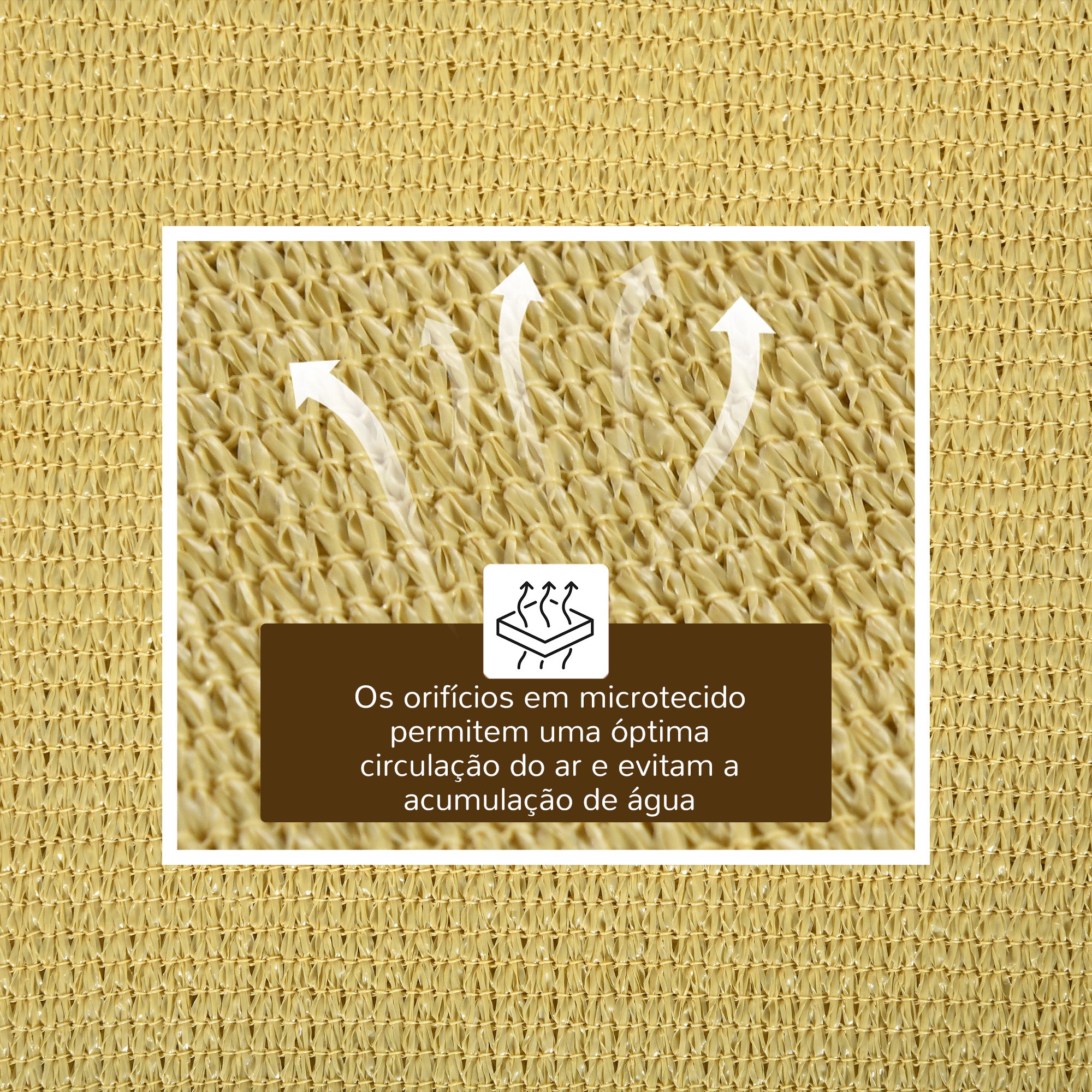 Vela de Sombra Retangular 400x600 cm Bege HDPE com Anéis de Aço Inoxidável