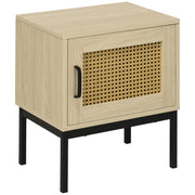 Mesa de Cabeceira Estilo Cannage 43x30x51 cm - Madeira e Preto