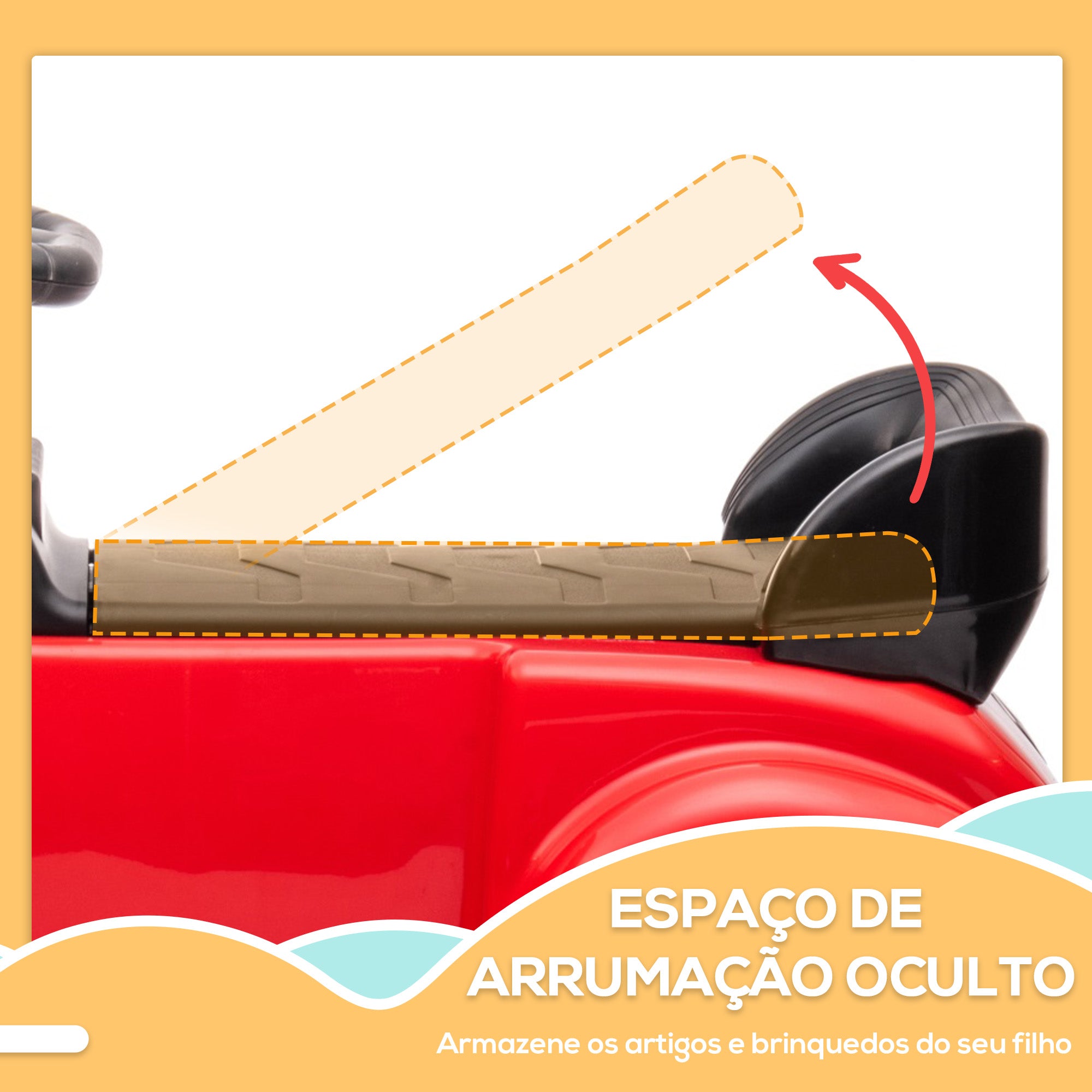 Carro Andador Infantil Vermelho 77,5x41,5x45 cm