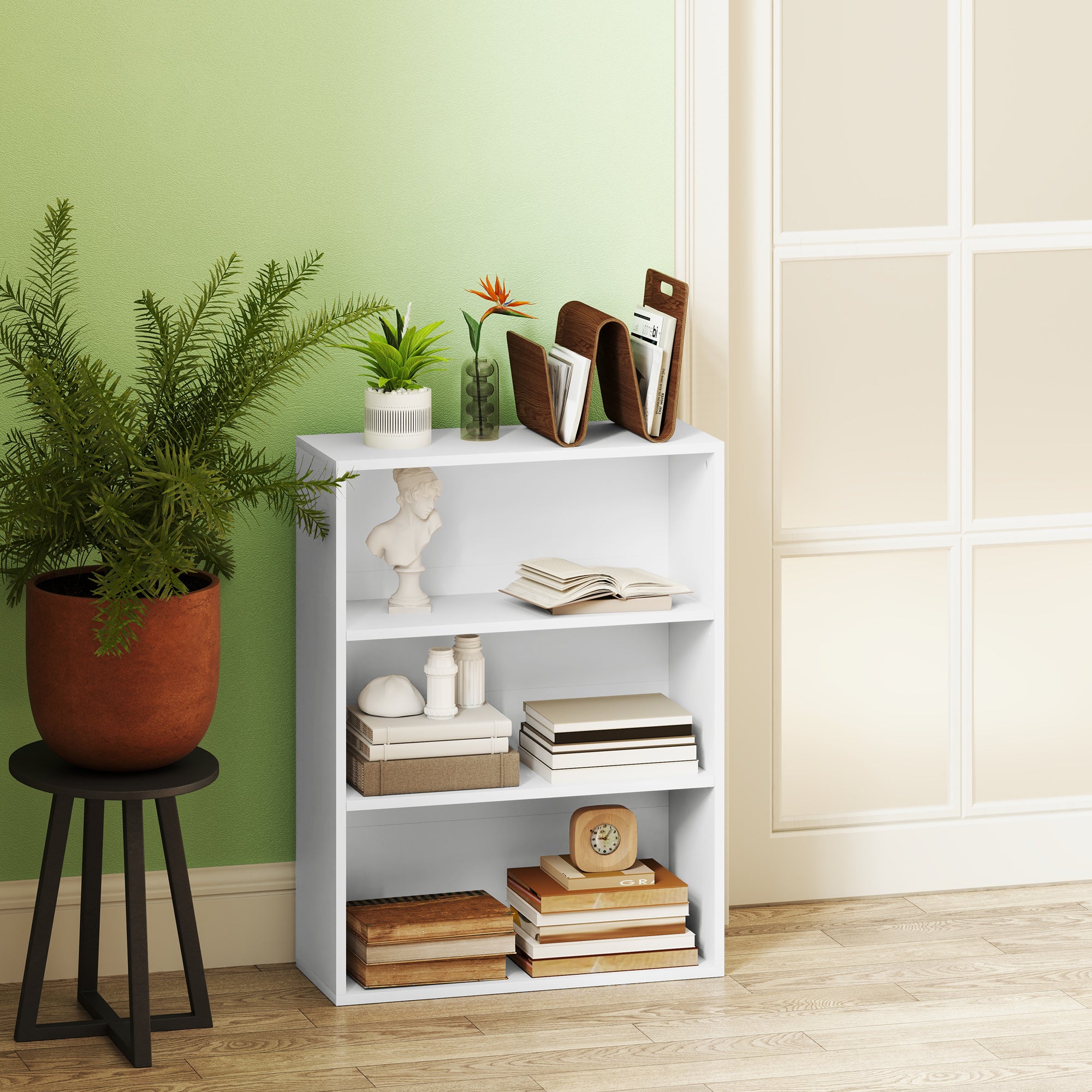 Estante de 3 Níveis Branca 60x24x80 cm - Organização e Elegância para o seu Espaço