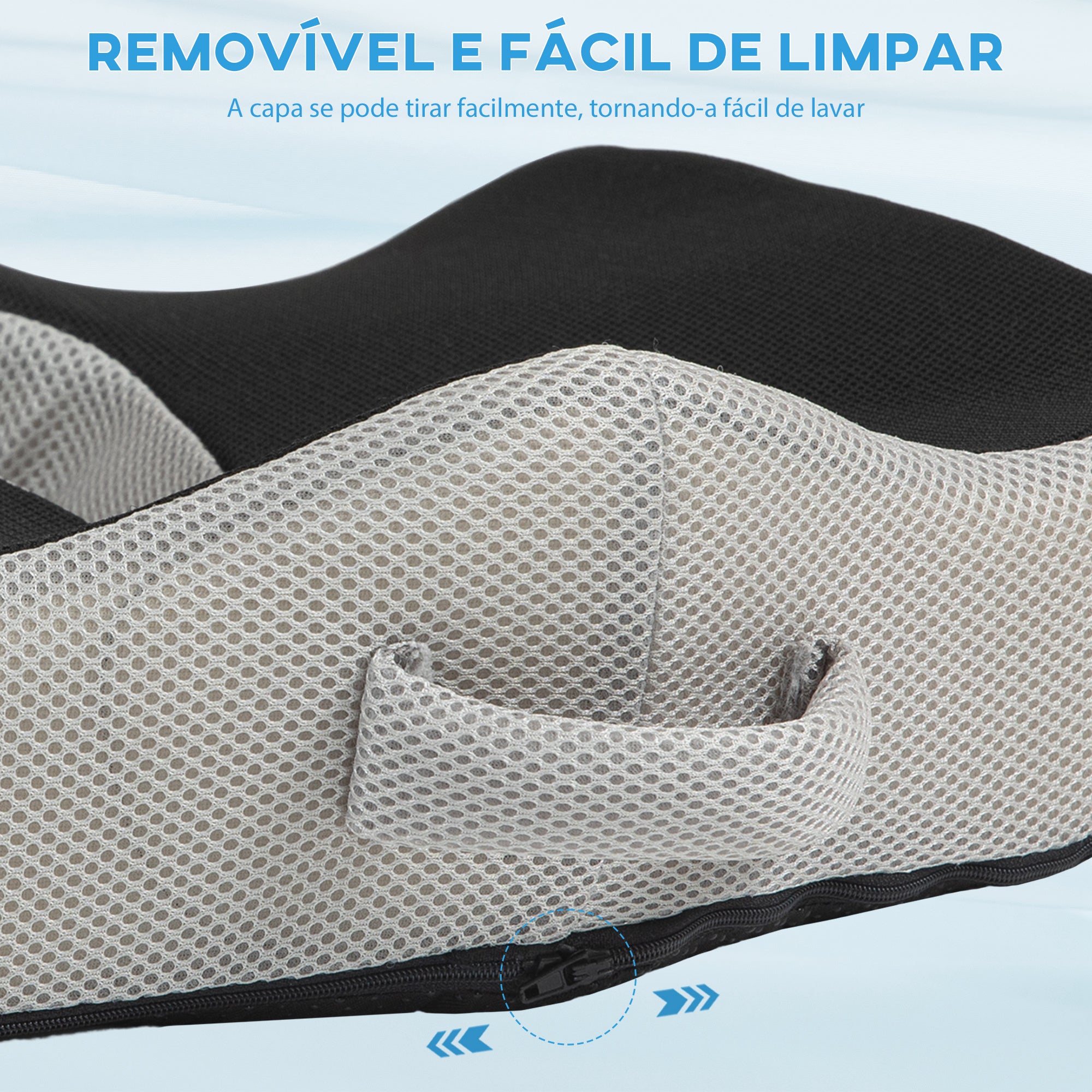 Almofada de Assento 44x39x13 cm - Cor Preto