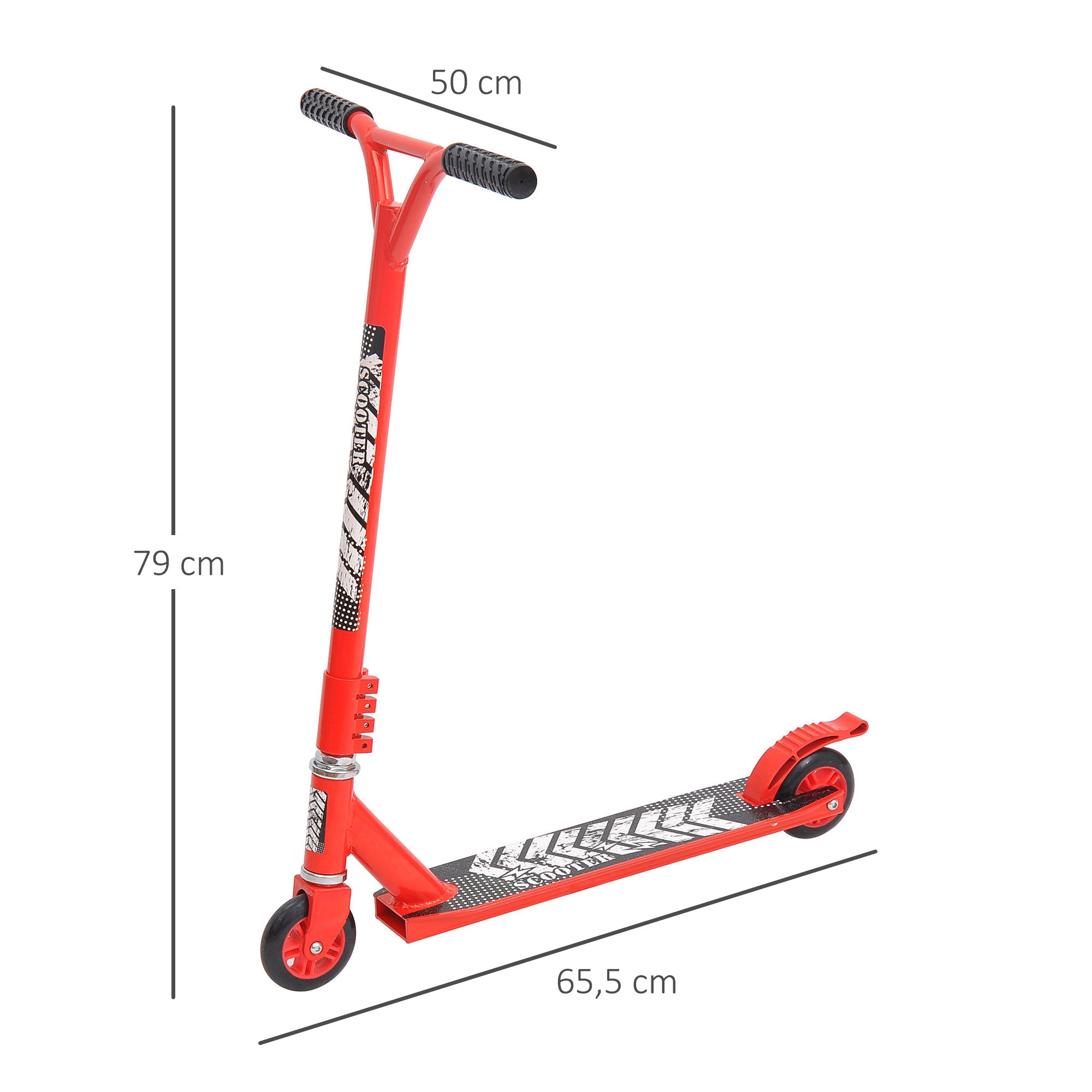 Trotinete Freestyle Vermelho 68.5x49x78.5cm para Crianças Acima de 8 Anos