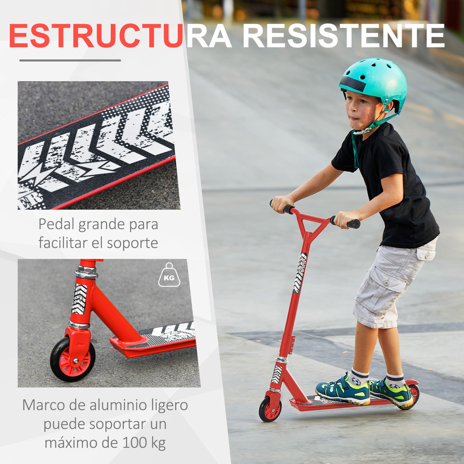 Trotinete Freestyle Vermelho 68.5x49x78.5cm para Crianças Acima de 8 Anos