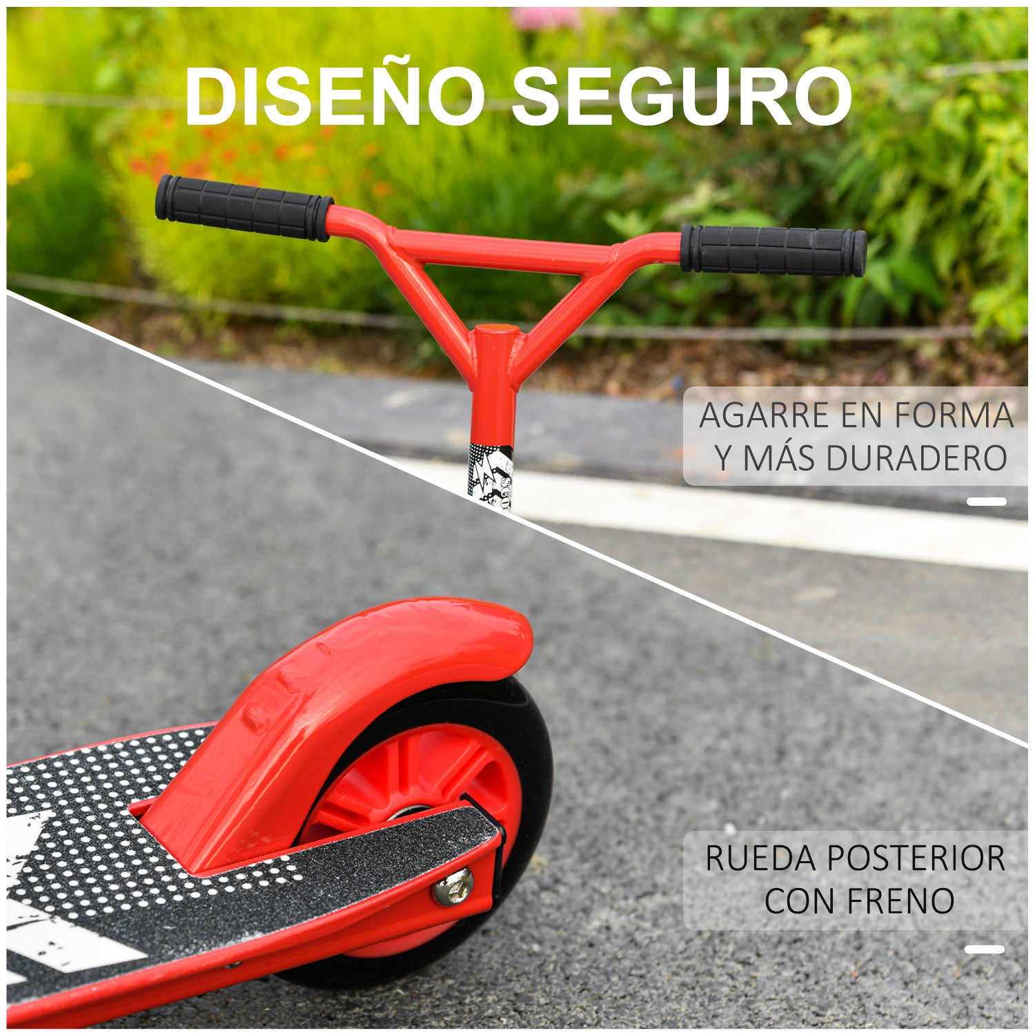 Trotinete Freestyle Vermelho 68.5x49x78.5cm para Crianças Acima de 8 Anos