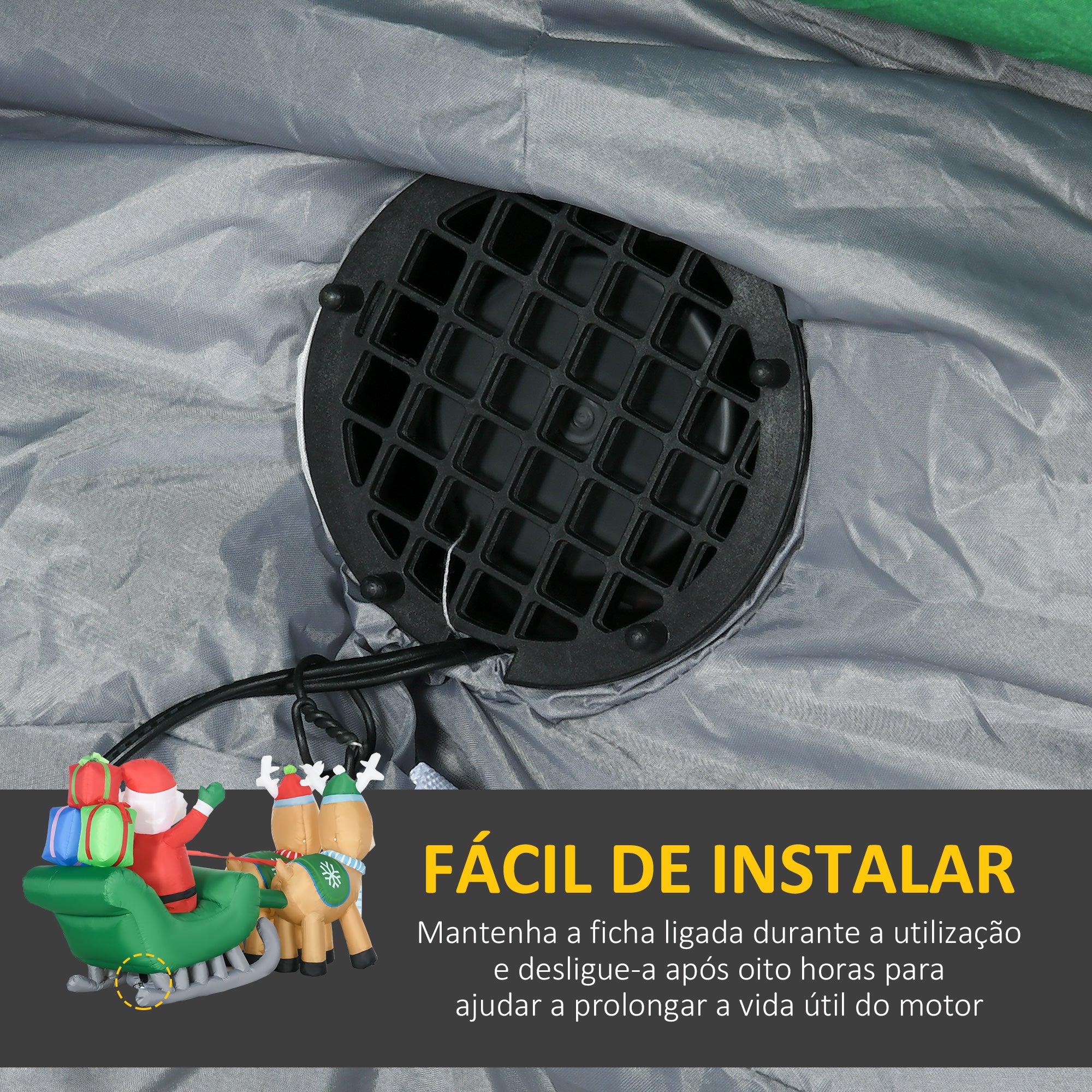 Decoração Insuflável de Natal – 210x70x125 cm – Multicor – Tecido de poliéster