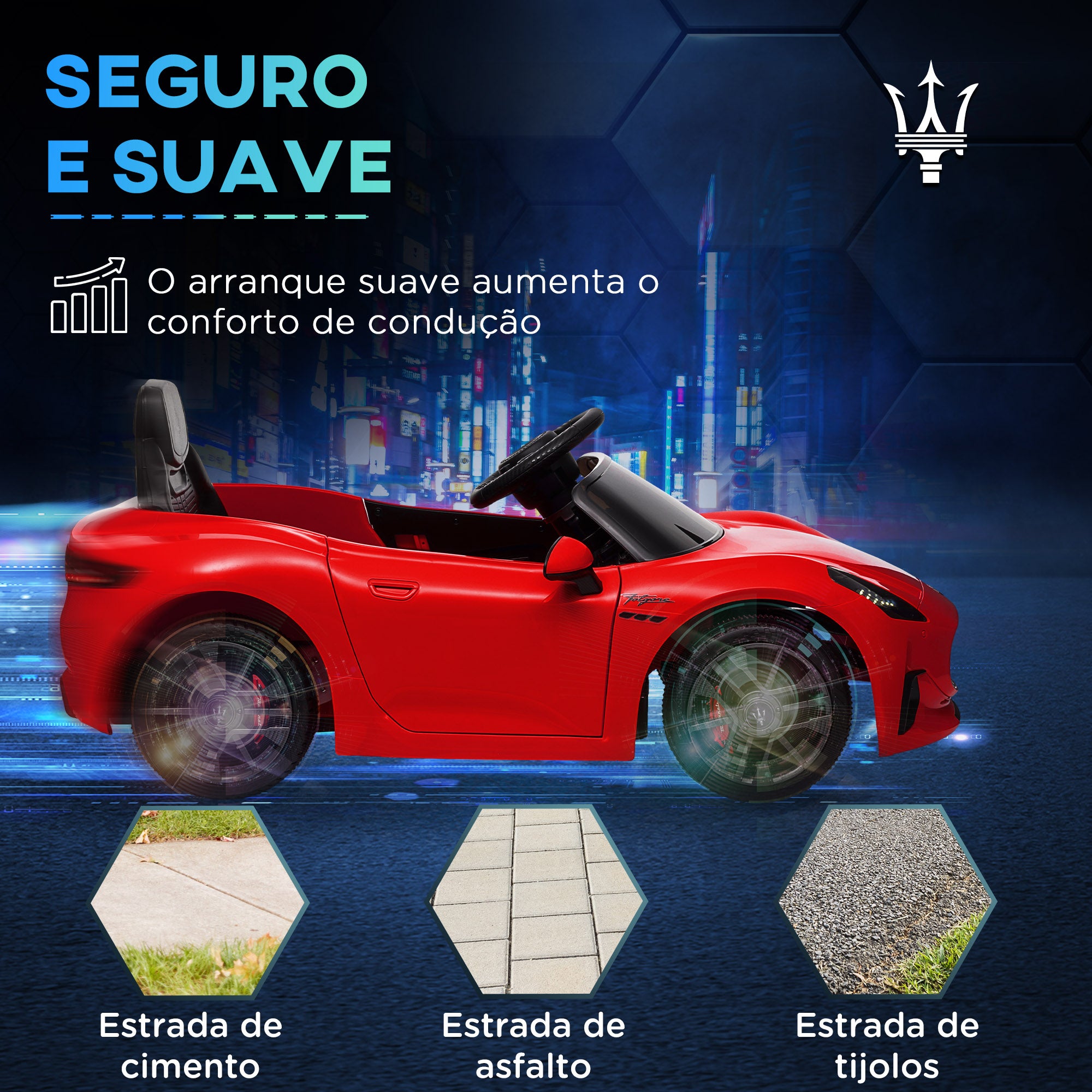 Carro Elétrico para Crianças 98x59x43 cm Vermelho