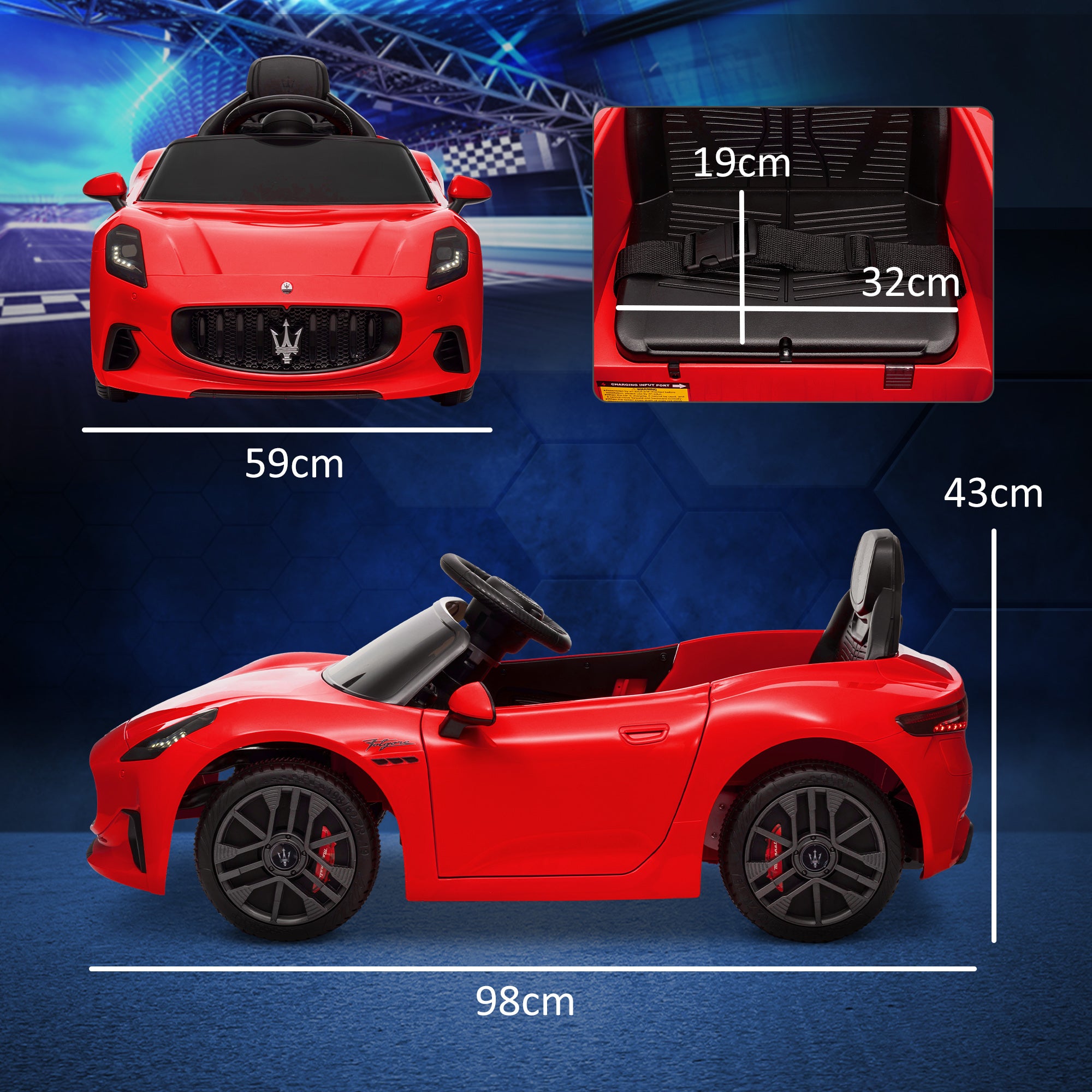 Carro Elétrico para Crianças 98x59x43 cm Vermelho