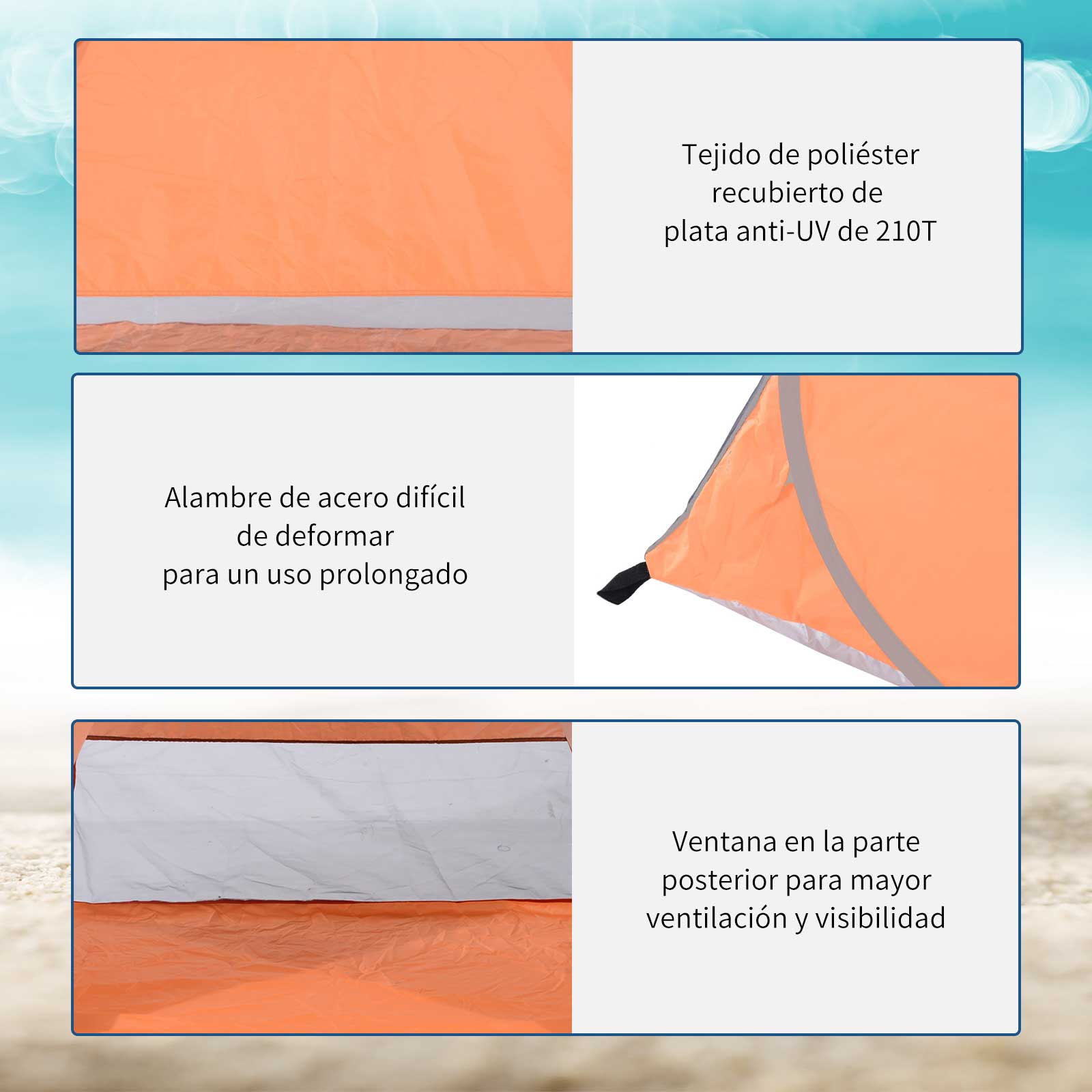 Tenda Pop-up Portátil Laranja 150x200x115 cm