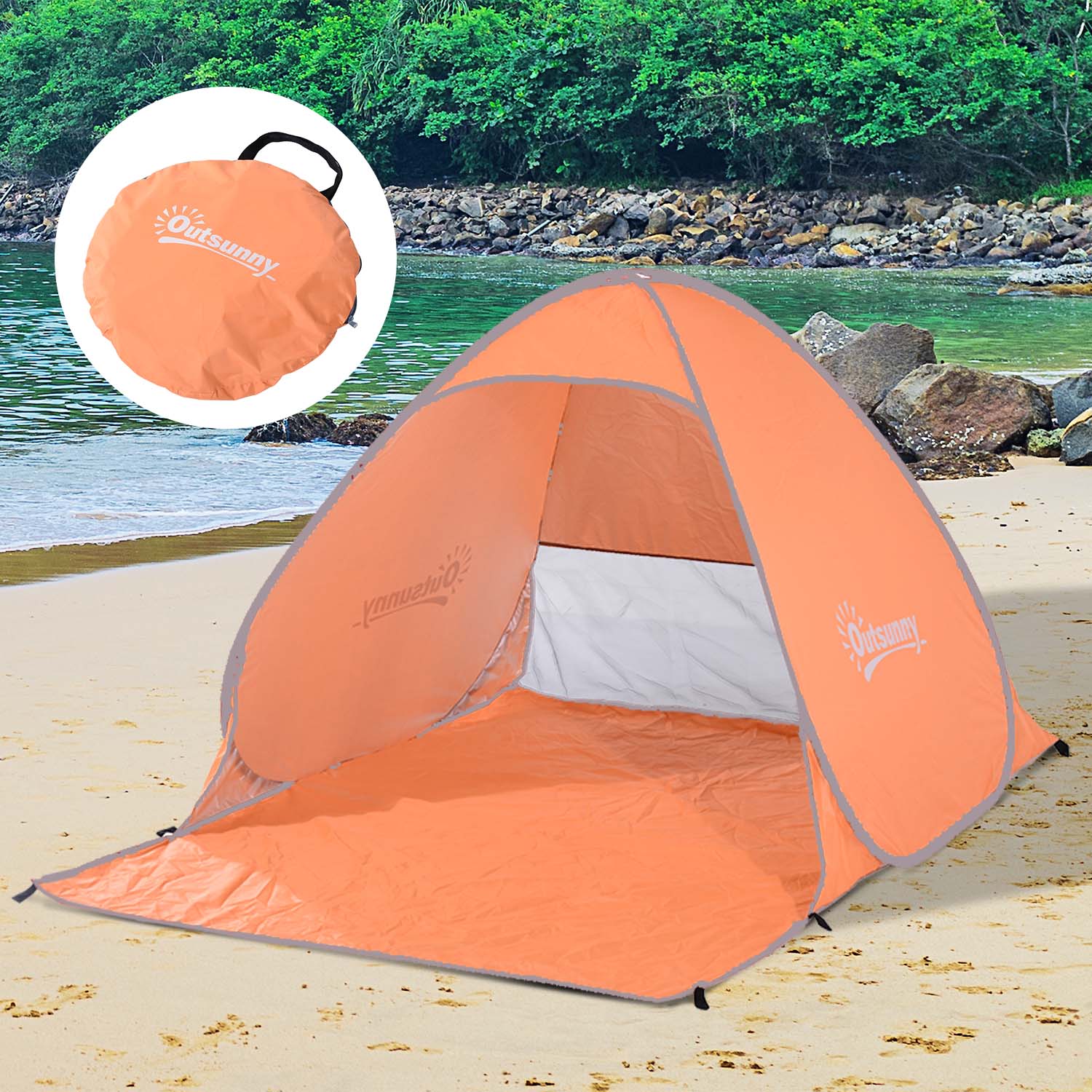 Tenda Pop-up Portátil Laranja 150x200x115 cm
