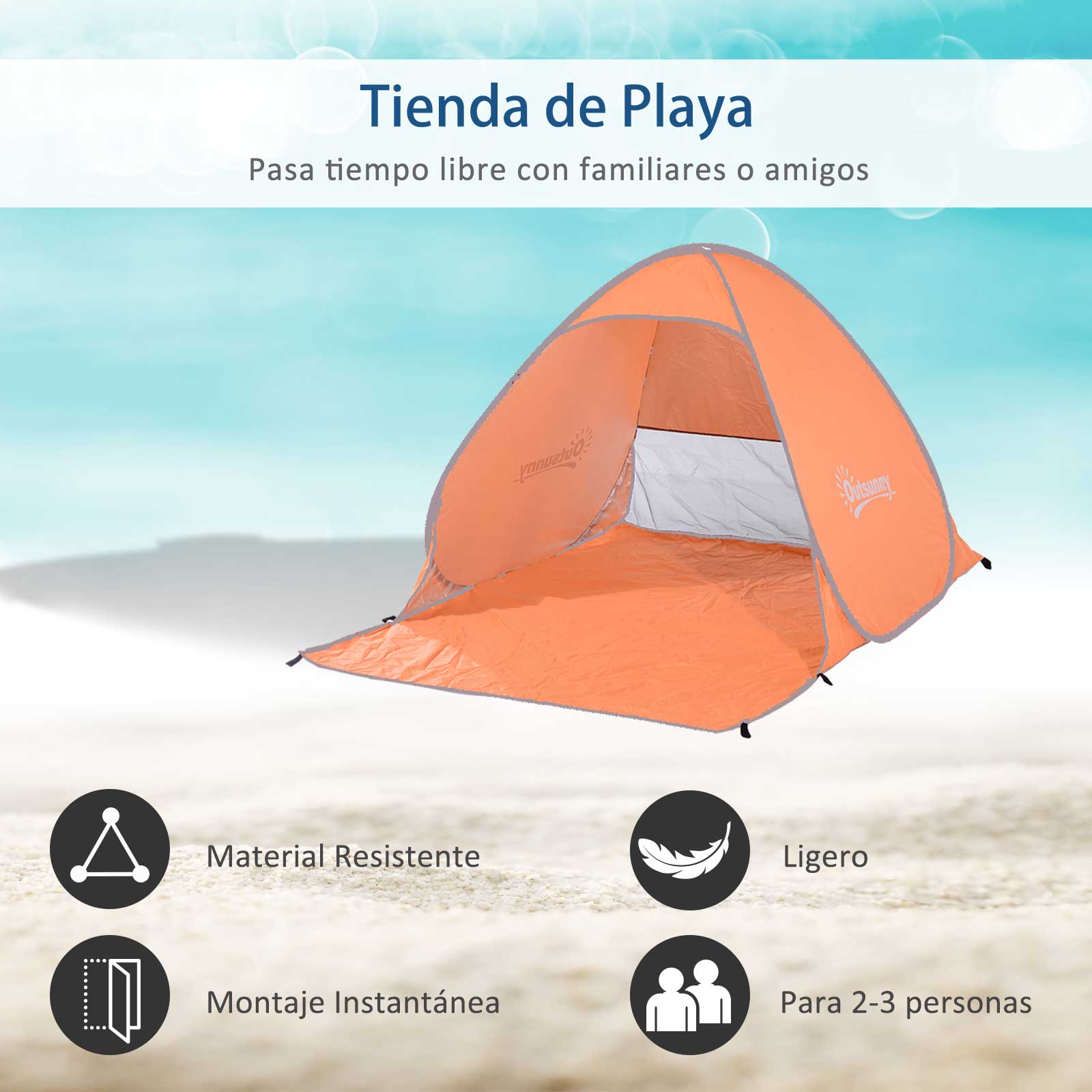 Tenda Pop-up Portátil Laranja 150x200x115 cm