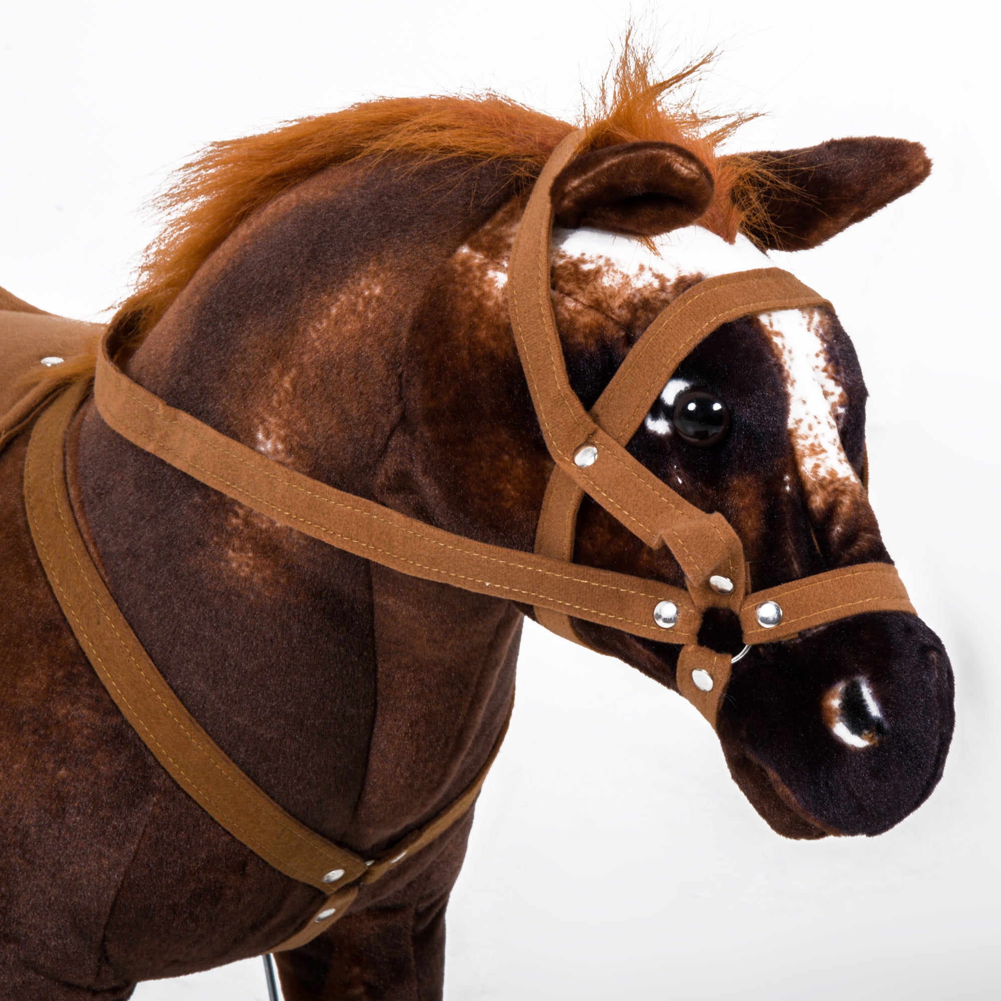 Cavalo de Brinquedo para Crianças - 85x28x60 cm - Cor Marrom