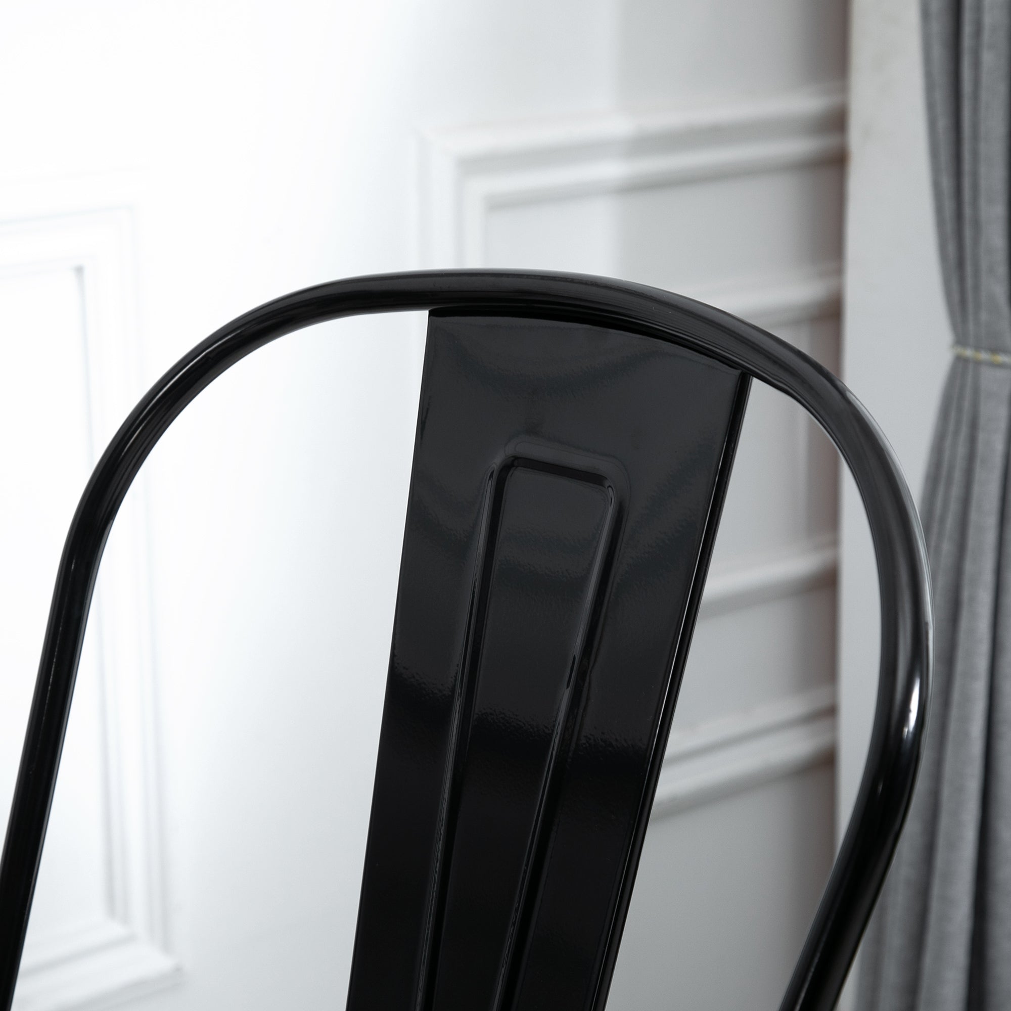 Conjunto de 4 Bancos Altos de Cozinha – 44x49x116cm – Preto – Metal