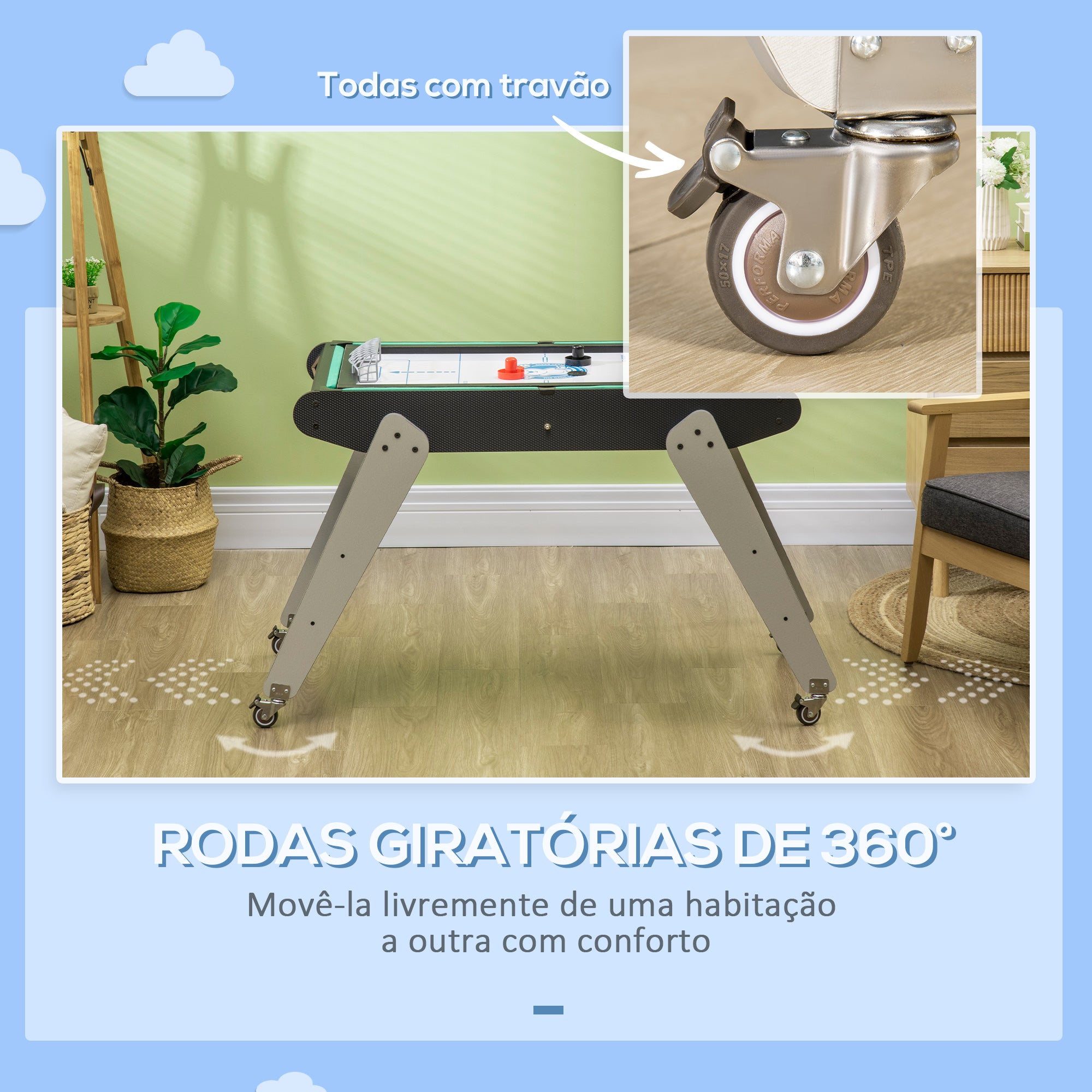 Mesa de Jogos 6 em 1 Multicor 120x88x79 cm