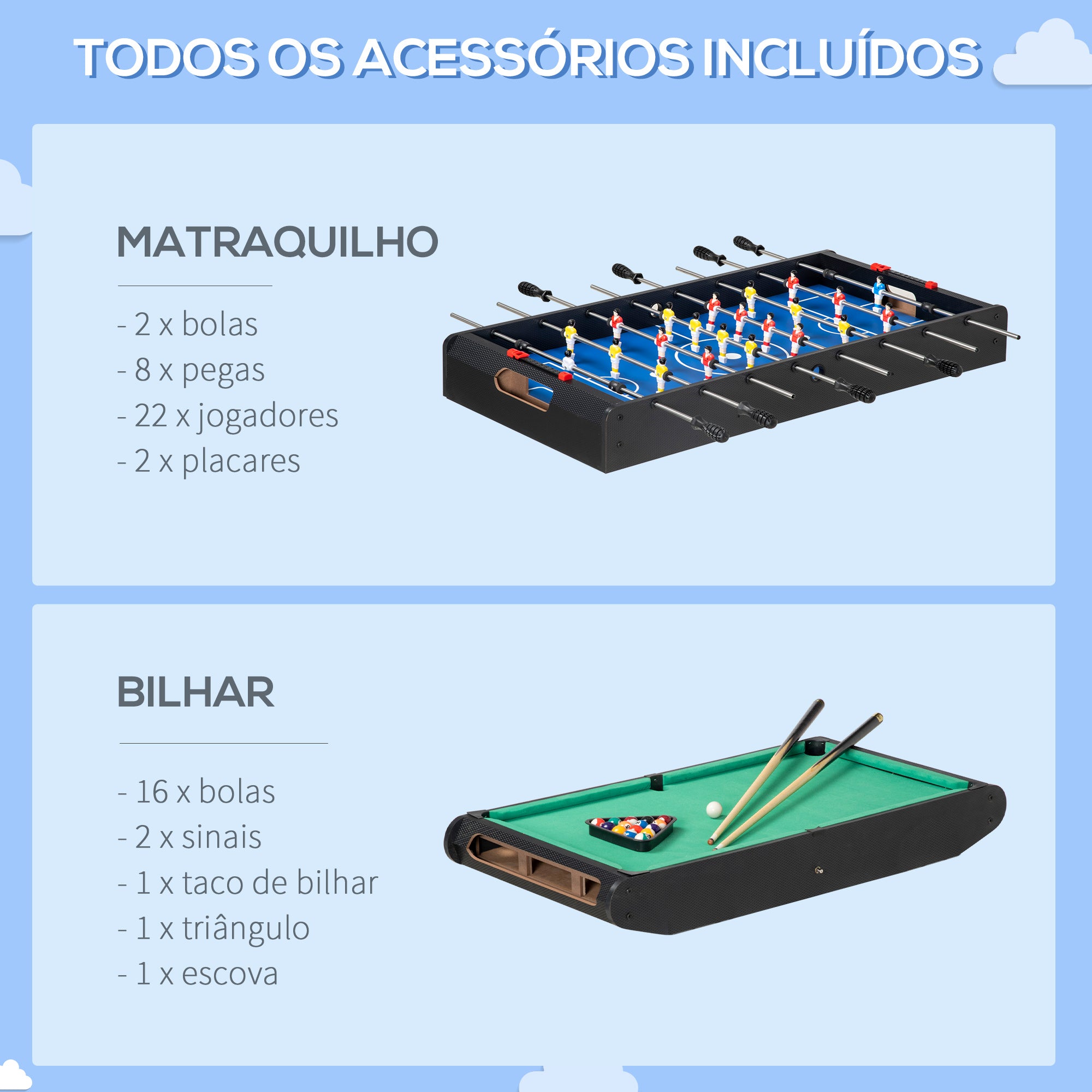 Mesa de Jogos 6 em 1 Multicor 120x88x79 cm