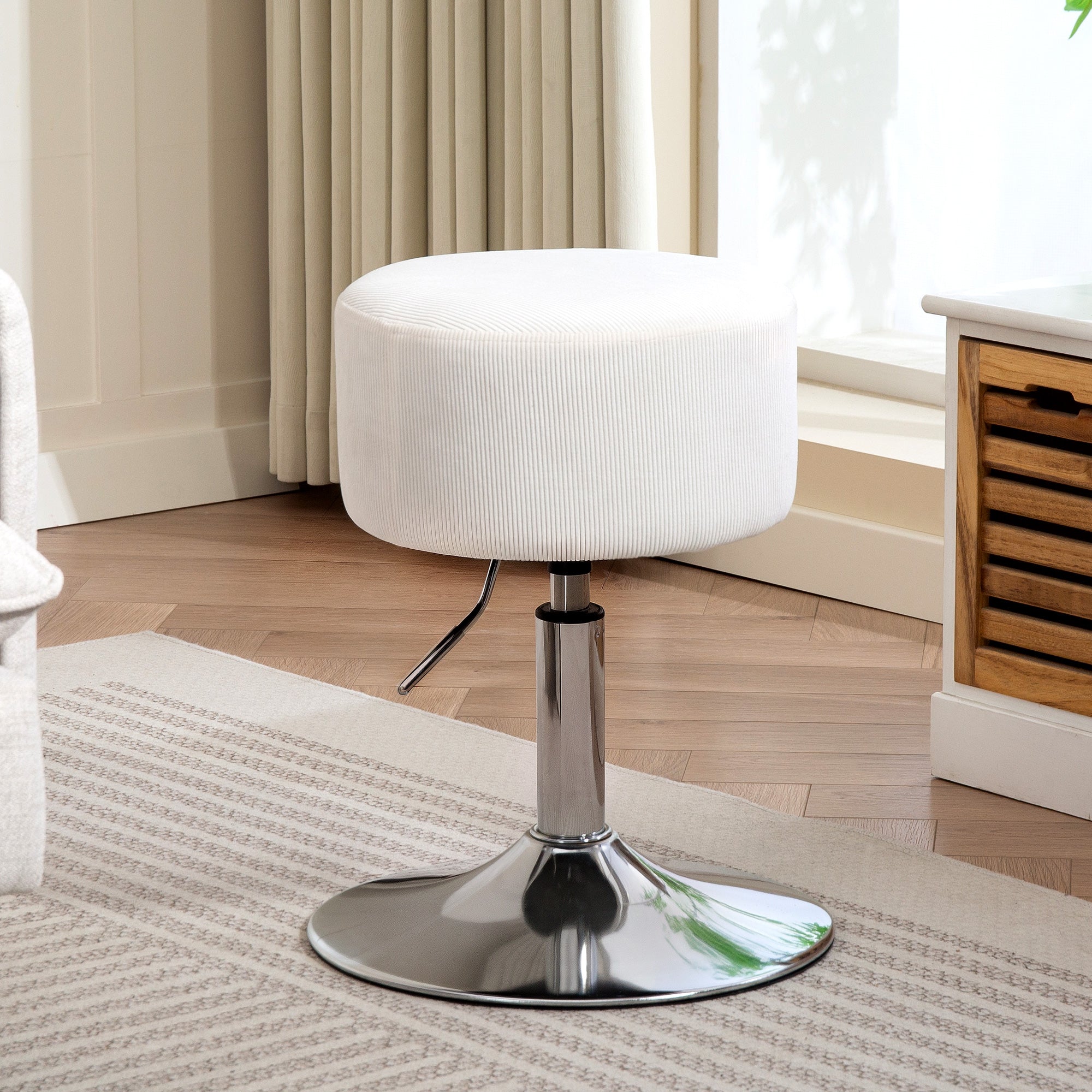 Banco de Bar Giratório Branco Ø38x52-66 cm