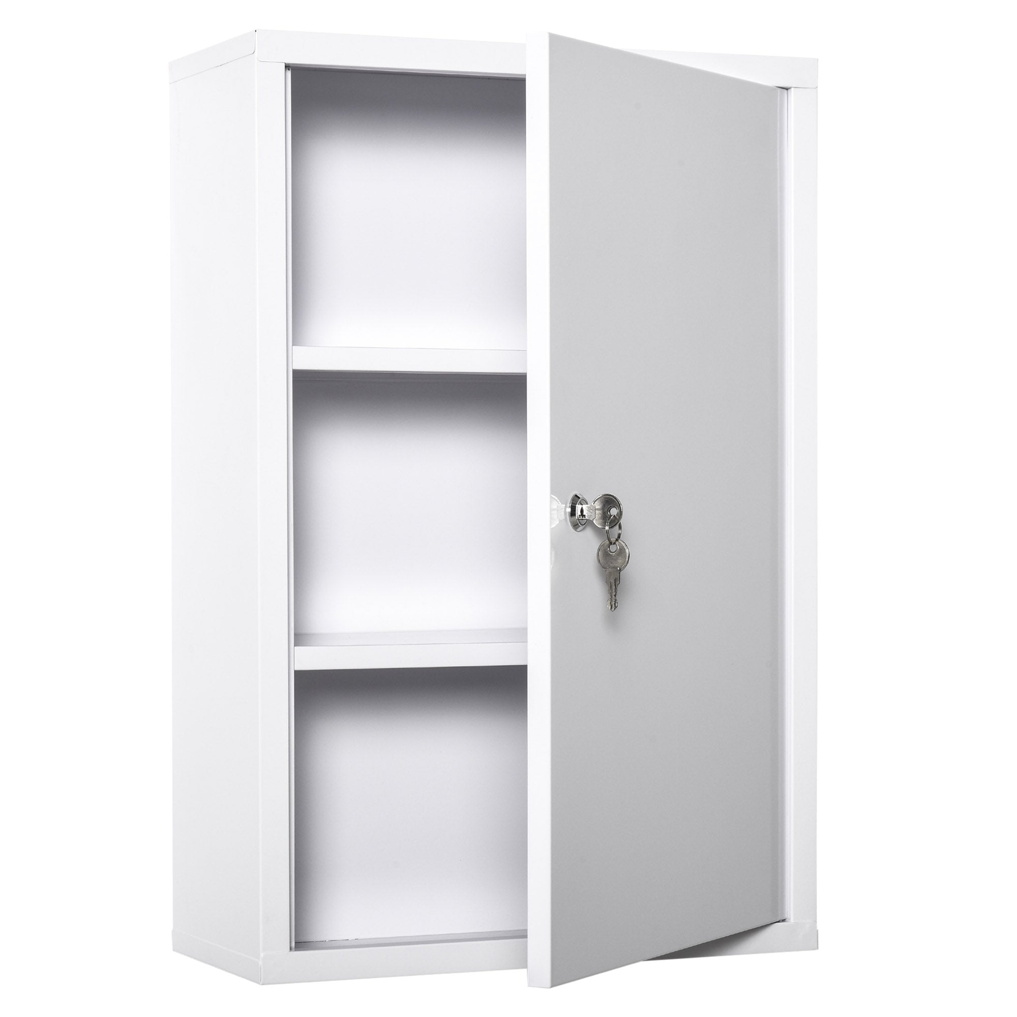 Armário de Farmácia de Metal 3 Prateleiras 40x18x60cm - Branco