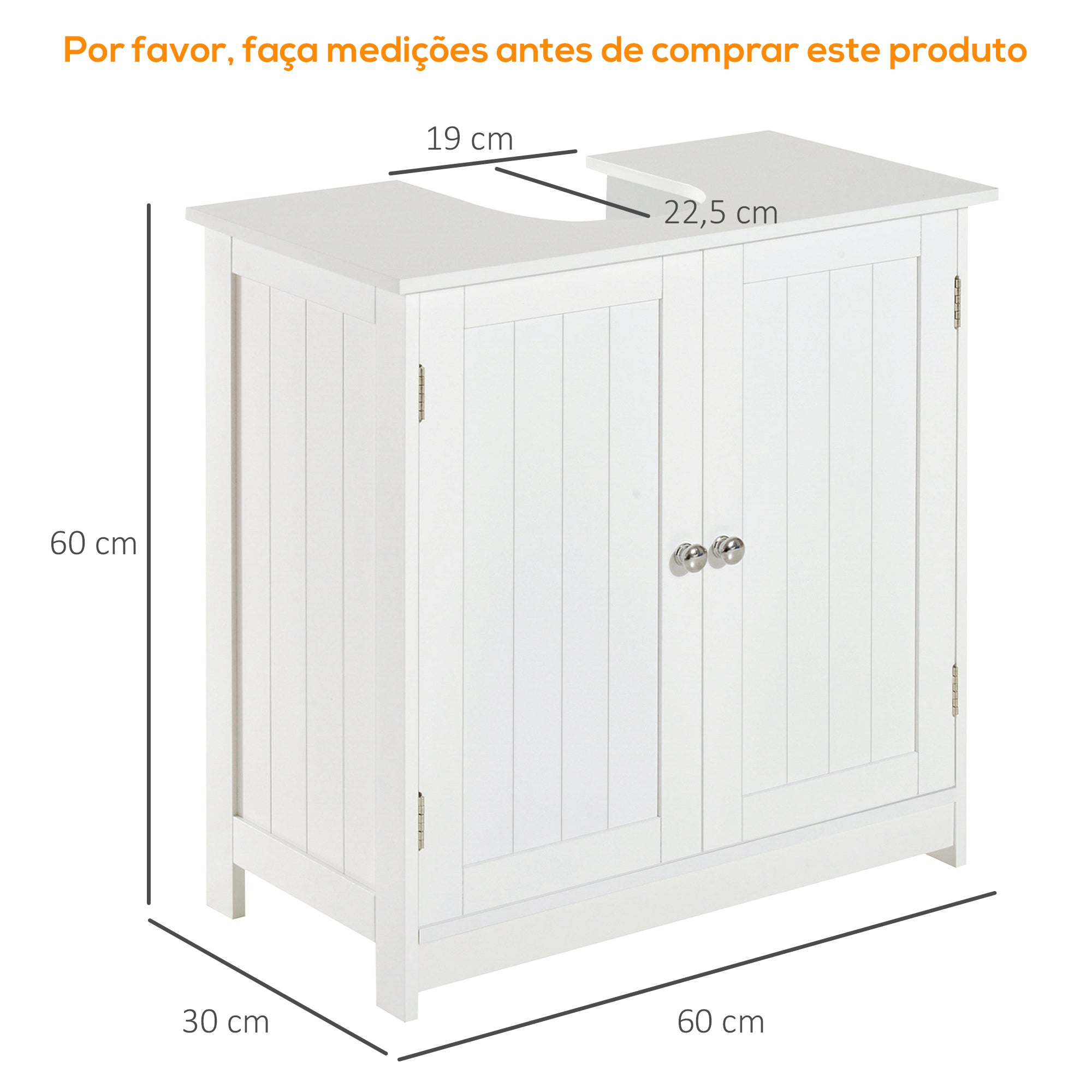 Armário de Casa de Banho Moderno 60x30x60 cm - Branco