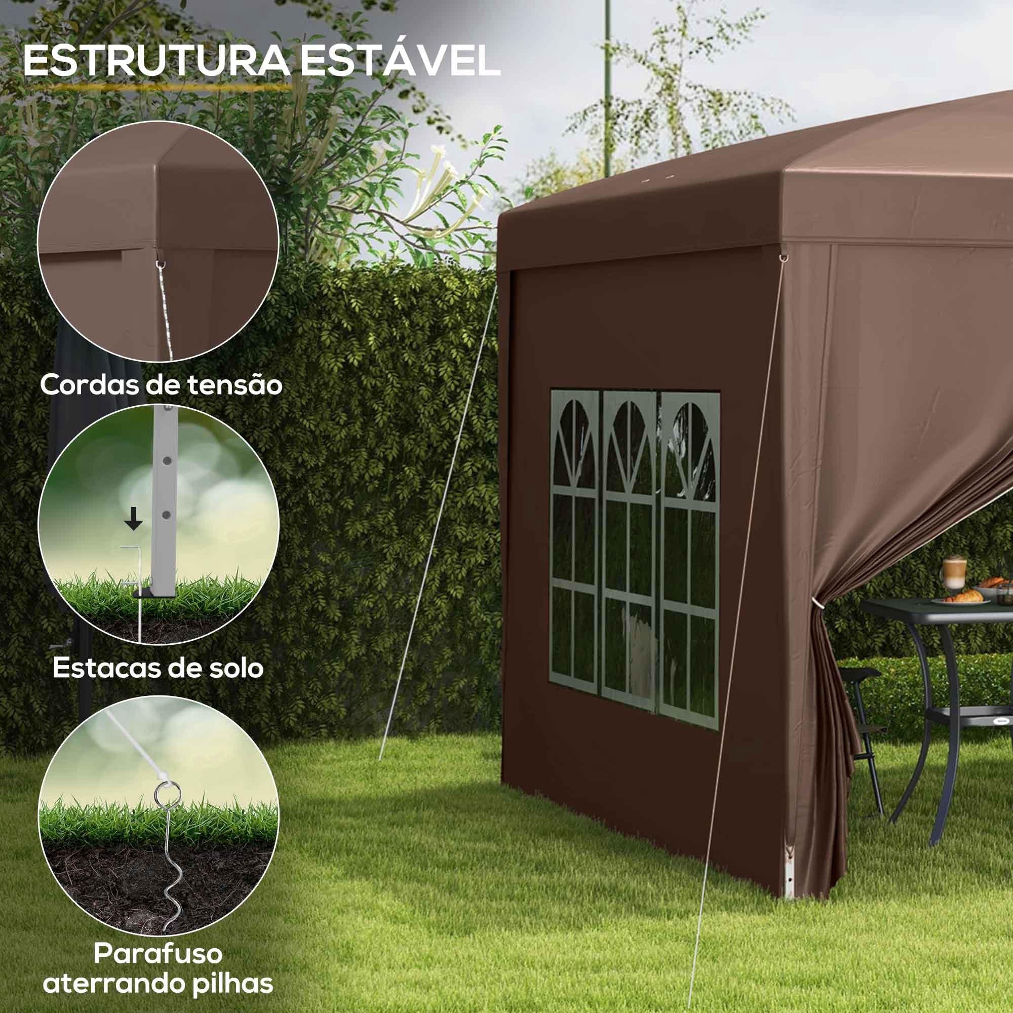 Tenda de Jardim Café 295x295x196-258 cm