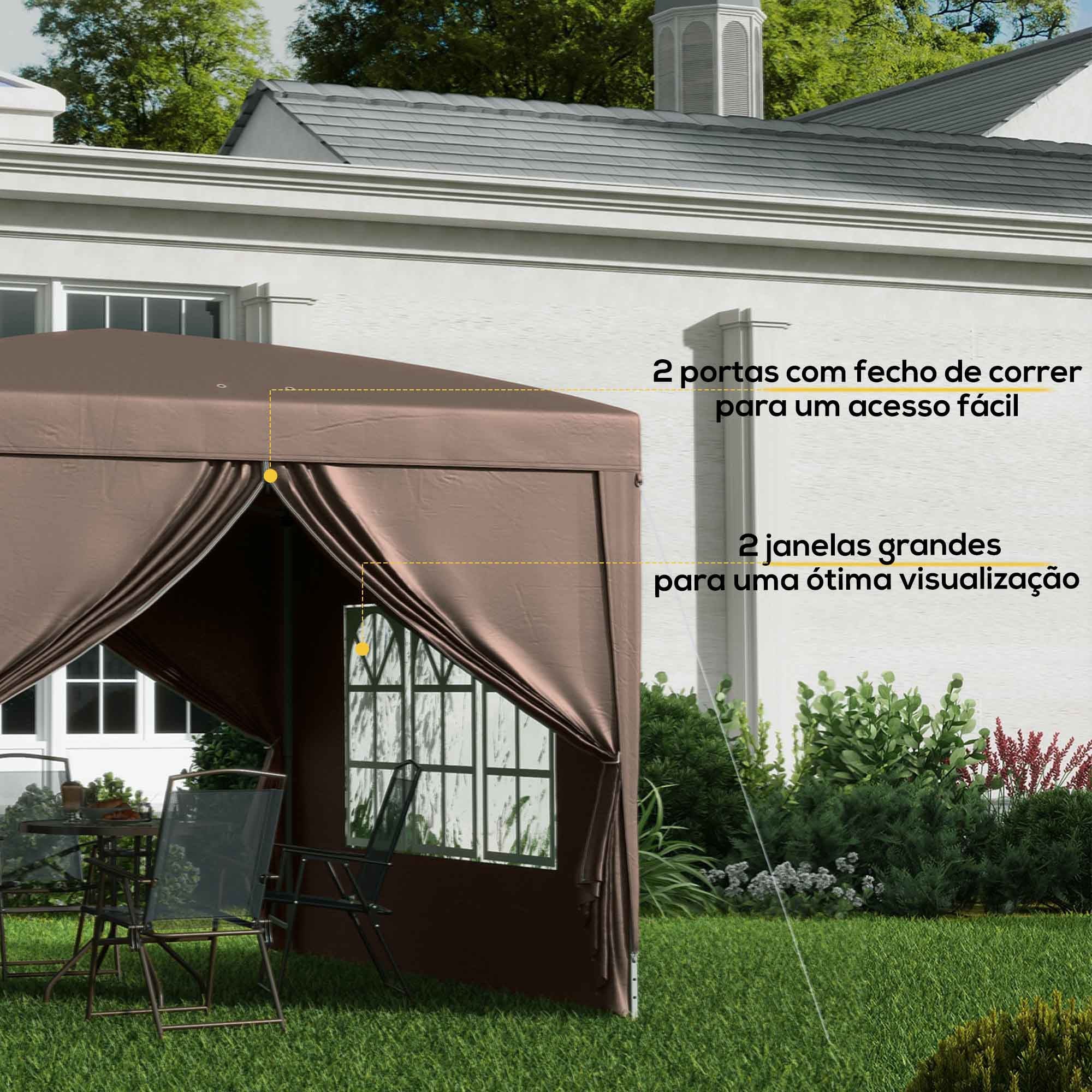 Tenda de Jardim Café 295x295x196-258 cm
