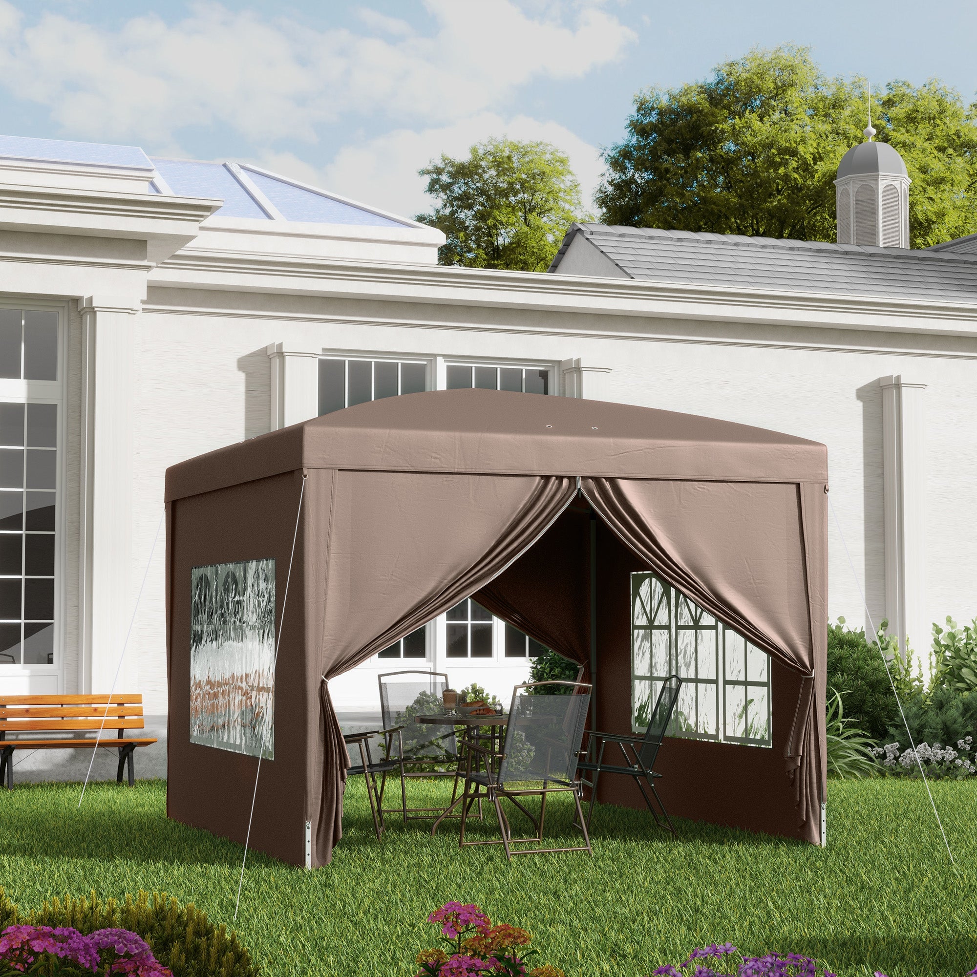 Tenda de Jardim Café 295x295x196-258 cm