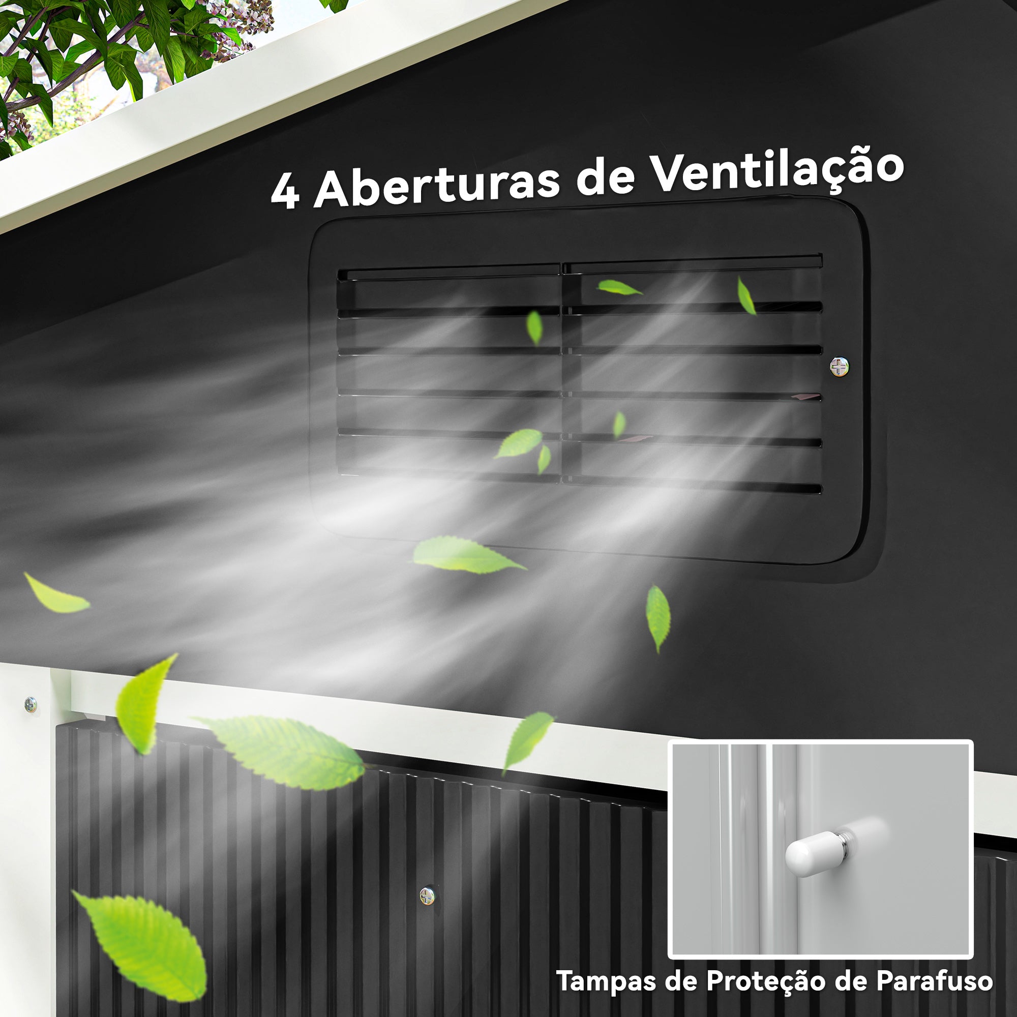 Abrigo de Jardim 236x174x190 cm Cinza - Armazenamento de Ferramentas com Ventilação