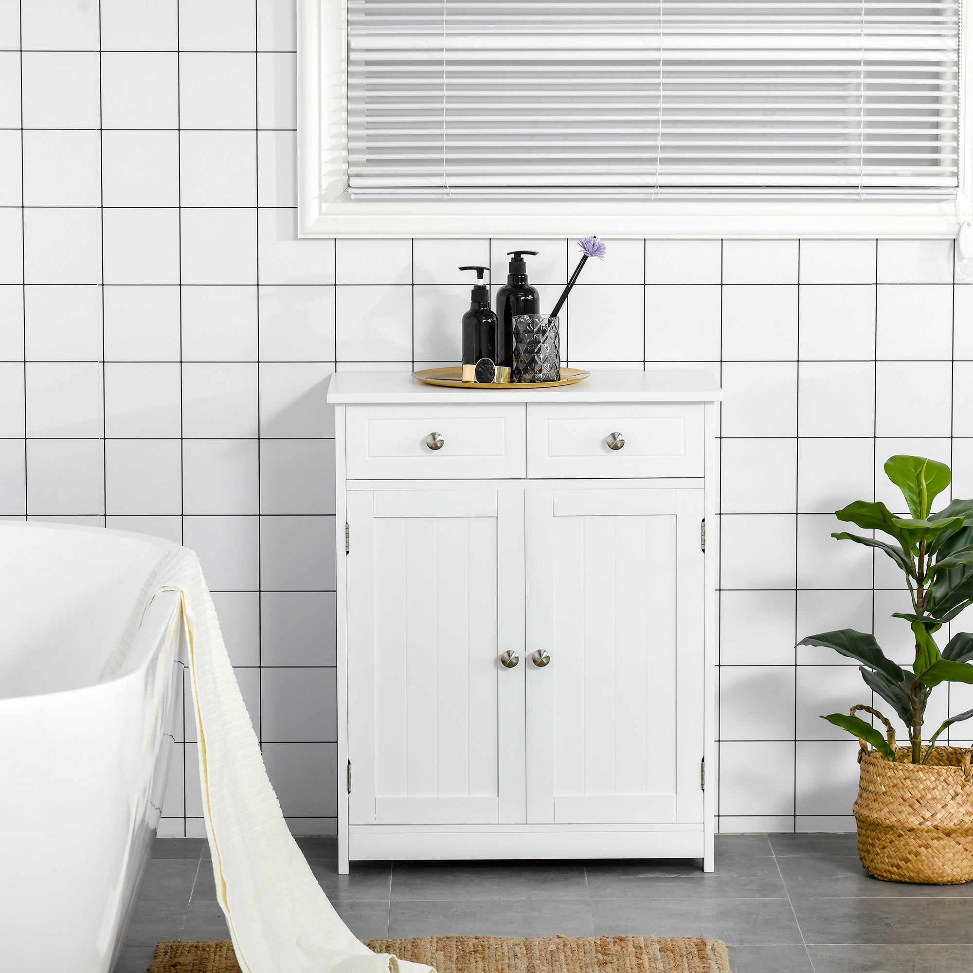 Armário Auxiliar Casa de Banho 60x30x75 cm Branco