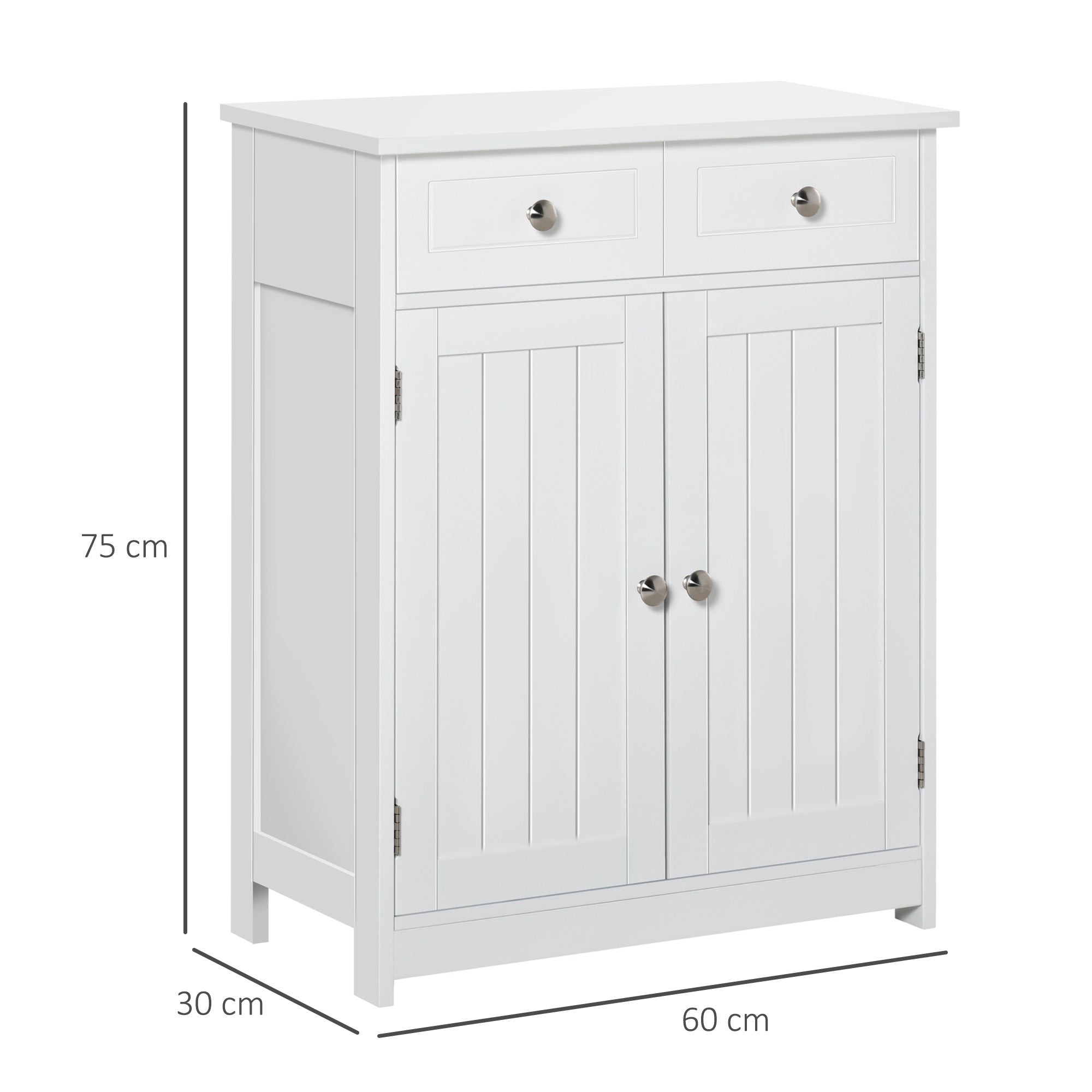 Armário Auxiliar Casa de Banho 60x30x75 cm Branco