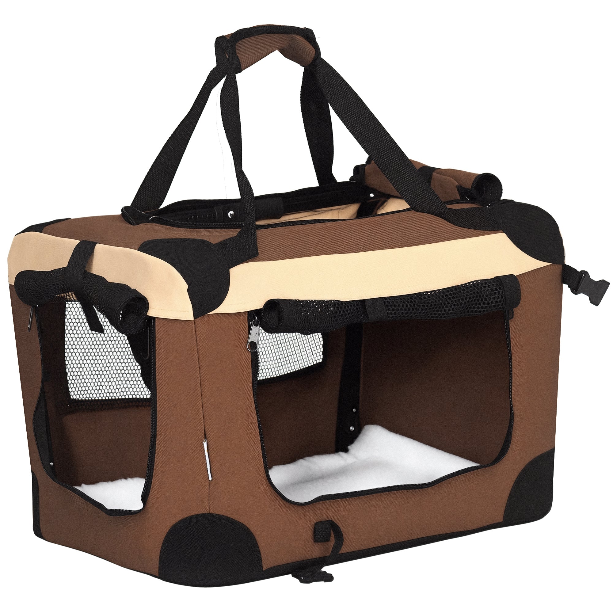 Transportadora para Cães e Gatos 50,5x33,5x35cm Marrom