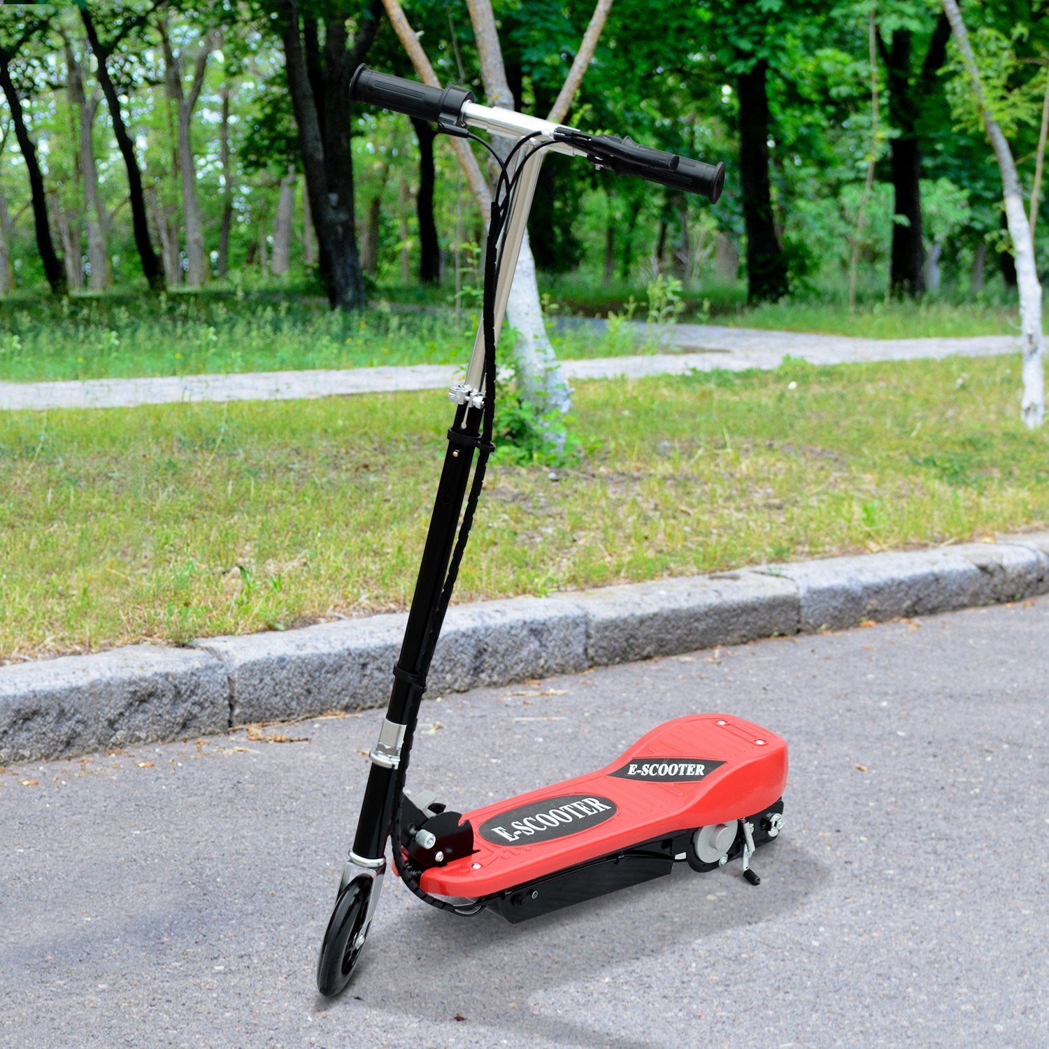 Trotinete Elétrica Dobrável Vermelha 78x37x95cm para Crianças e Adolescentes