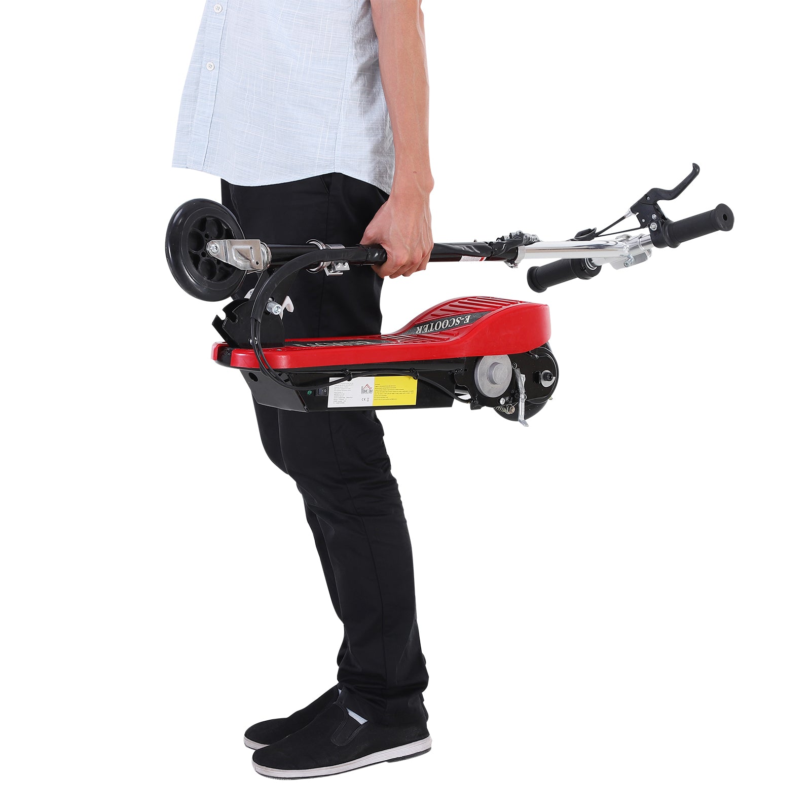 Trotinete Elétrica Dobrável Vermelha 78x37x95cm para Crianças e Adolescentes