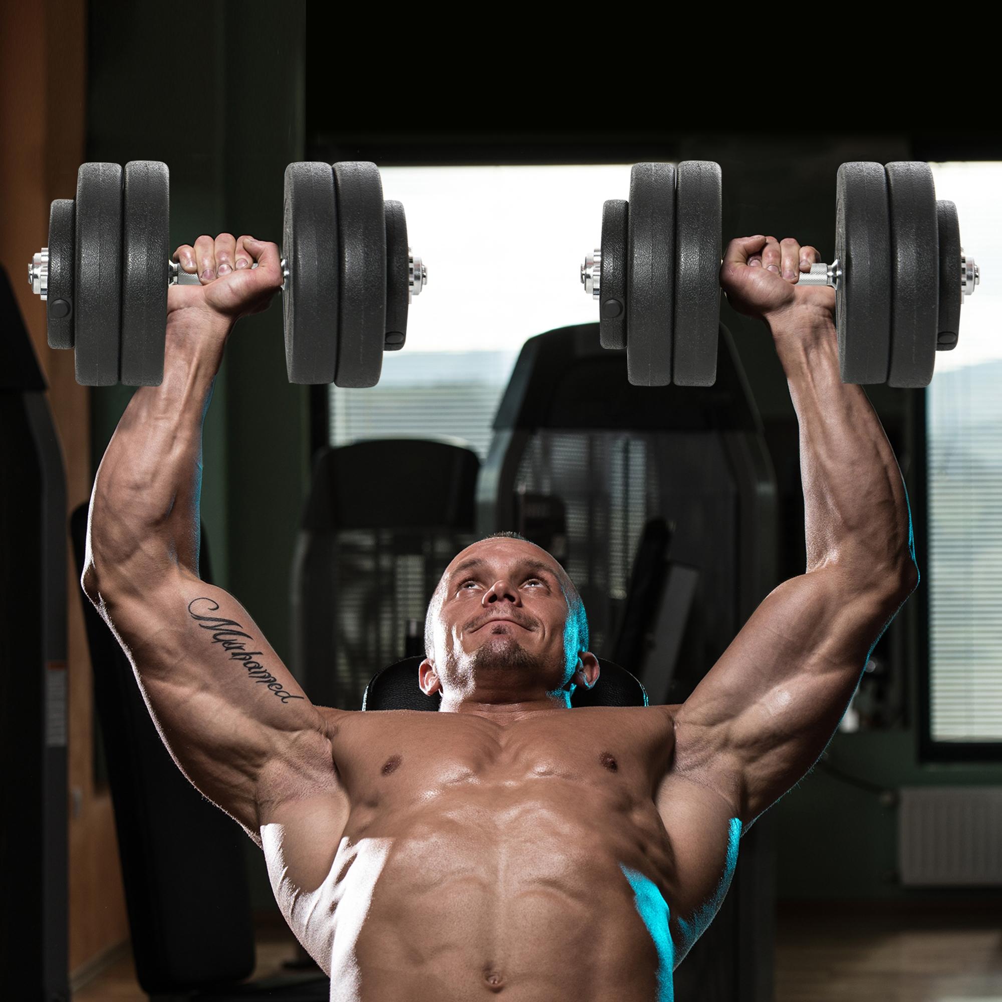 Conjunto de Halteres Ajustáveis – 50kg – Preto – Aço e Plástico