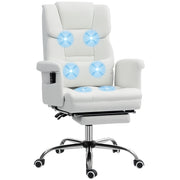 Cadeira de Escritório com Massagem 6 Pontos de Massagem 69x65x107-115 cm Branco