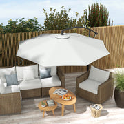 Toldo de Substituição Branco Ø295 cm para Chapéu de Sol de Pátio