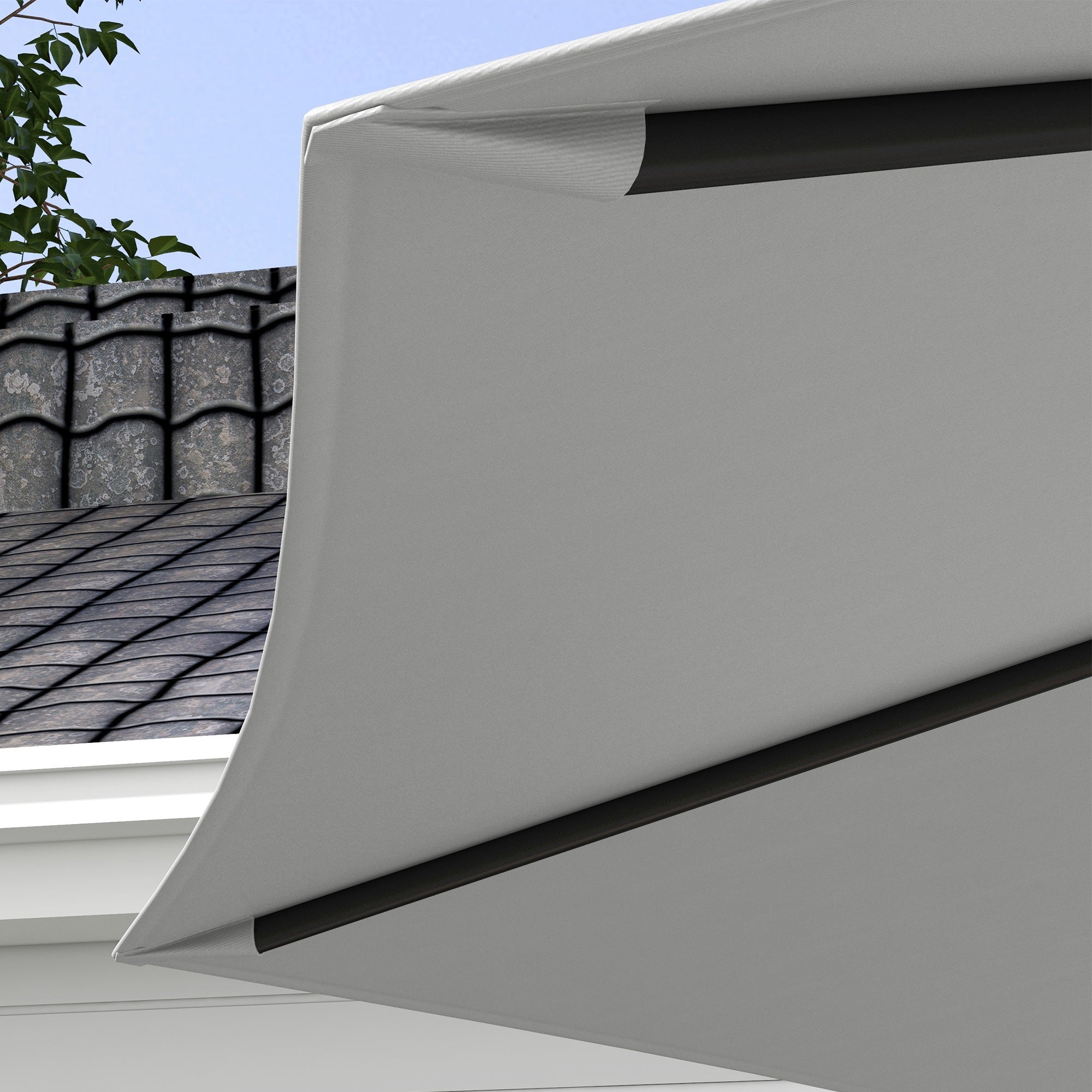 Toldo de Substituição Branco Ø295 cm para Chapéu de Sol de Pátio