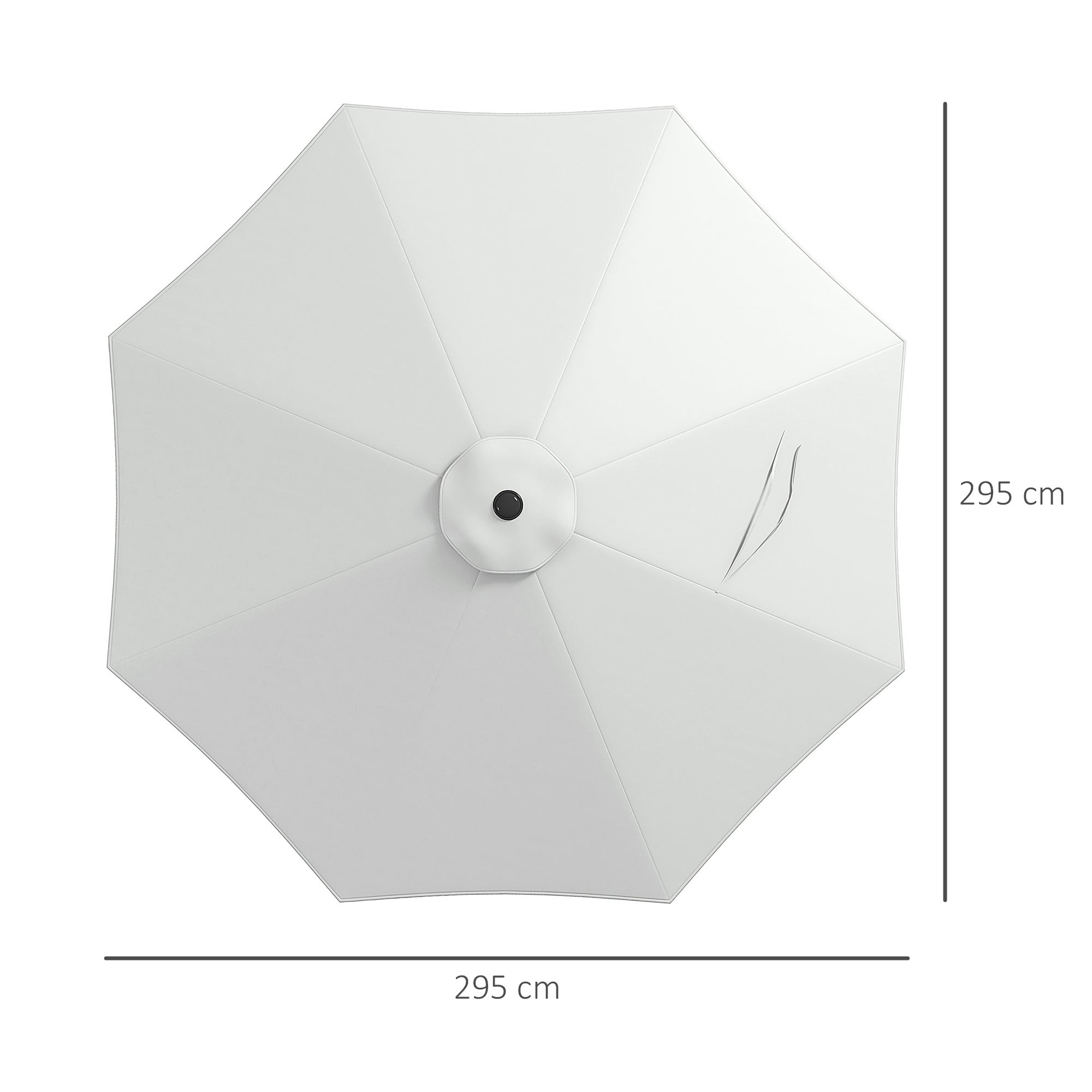 Toldo de Substituição Branco Ø295 cm para Chapéu de Sol de Pátio