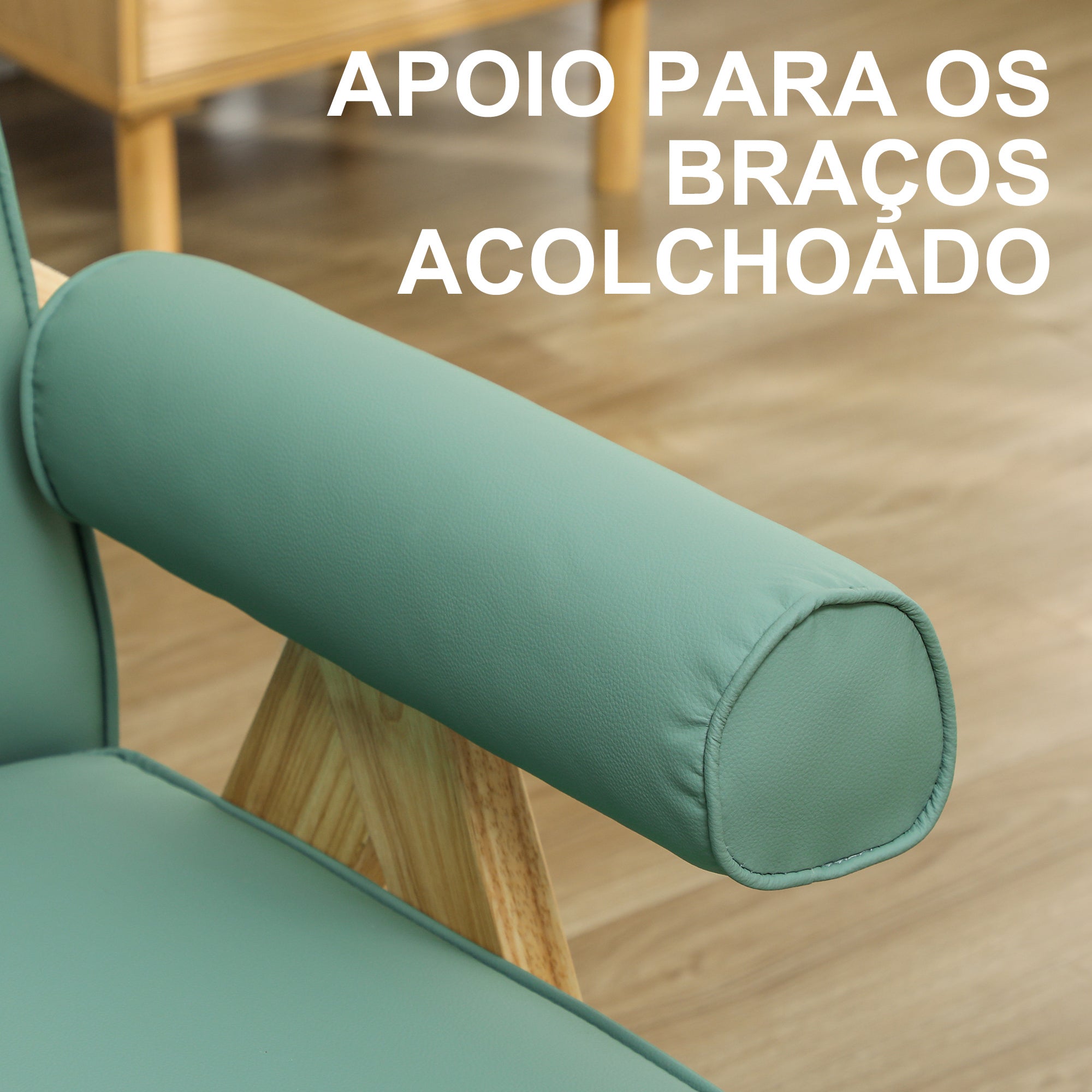 Poltrona Estofada Verde 73x70x80 cm - Conforto e Elegância para a sua Sala de Estar