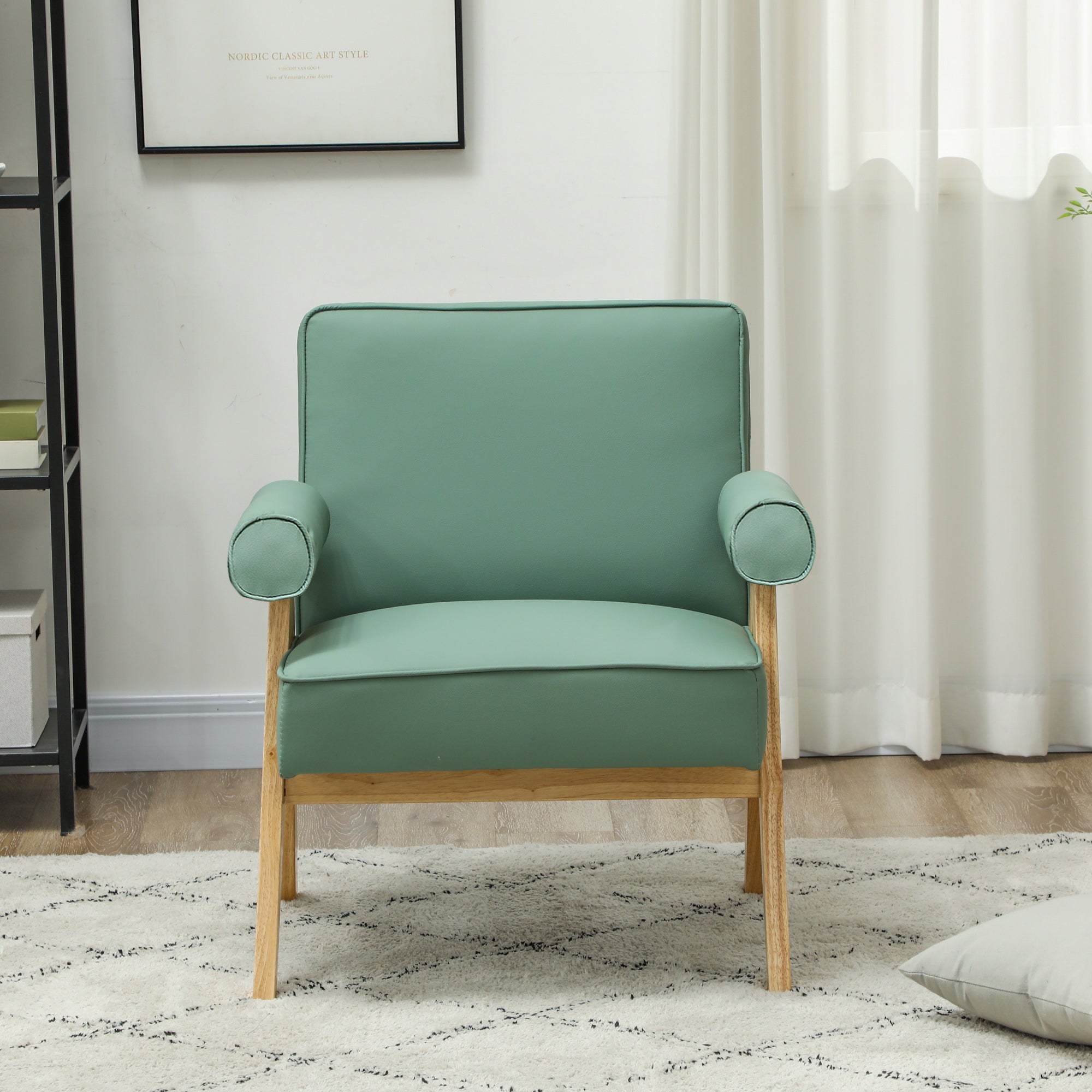 Poltrona Estofada Verde 73x70x80 cm - Conforto e Elegância para a sua Sala de Estar