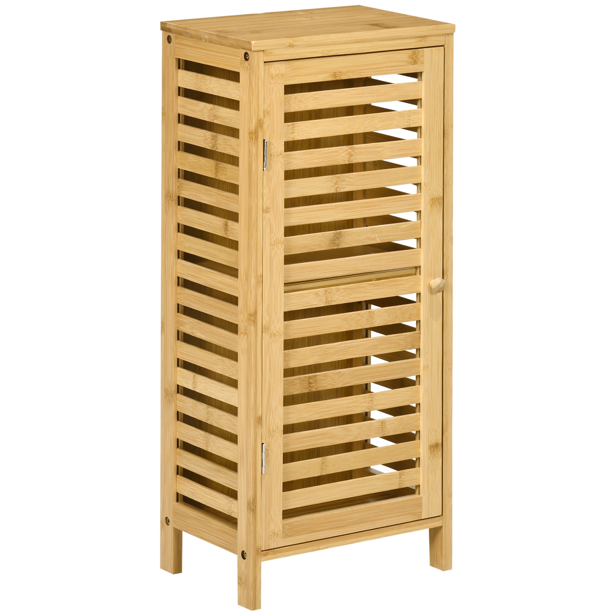 Armário Auxiliar Casa de Banho de Bambu 30x19,9x70 cm Cor de Madeira Natural