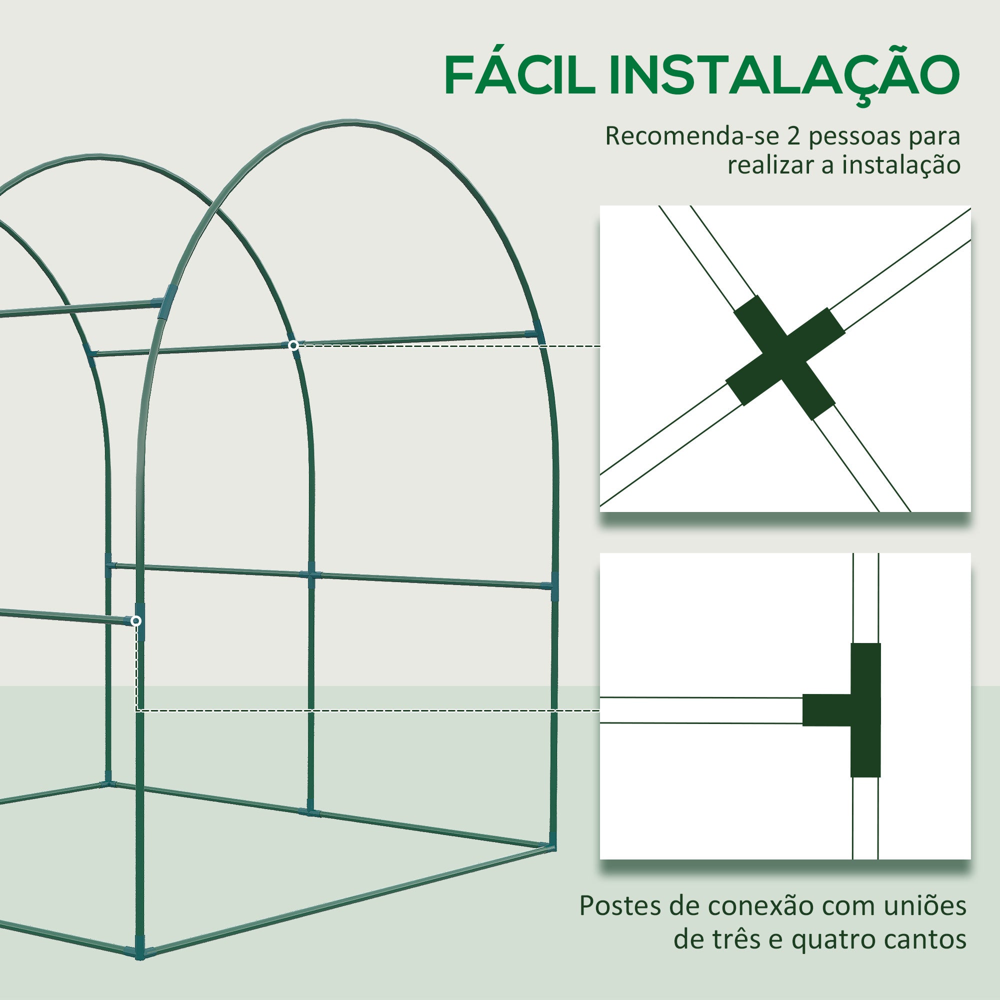 Estufa de Jardim 180x180x200 cm Verde