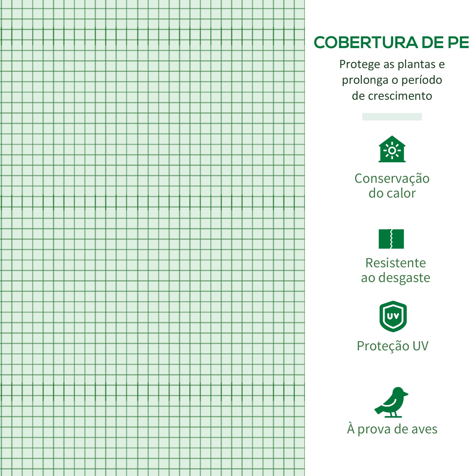 Estufa de Jardim 180x180x200 cm Verde