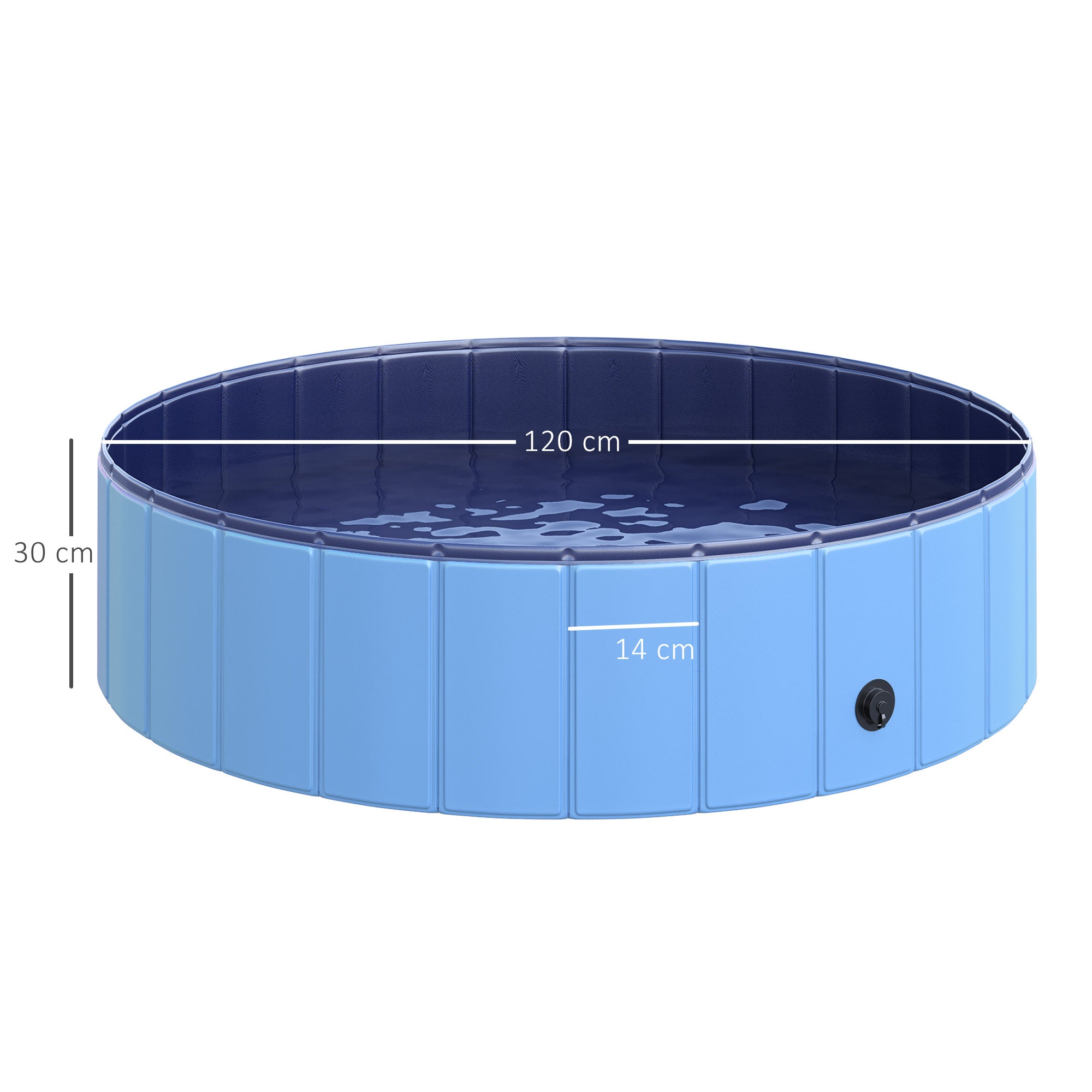 Piscina Dobrável para Cães e Gatos - Azul - 120x120x30 cm