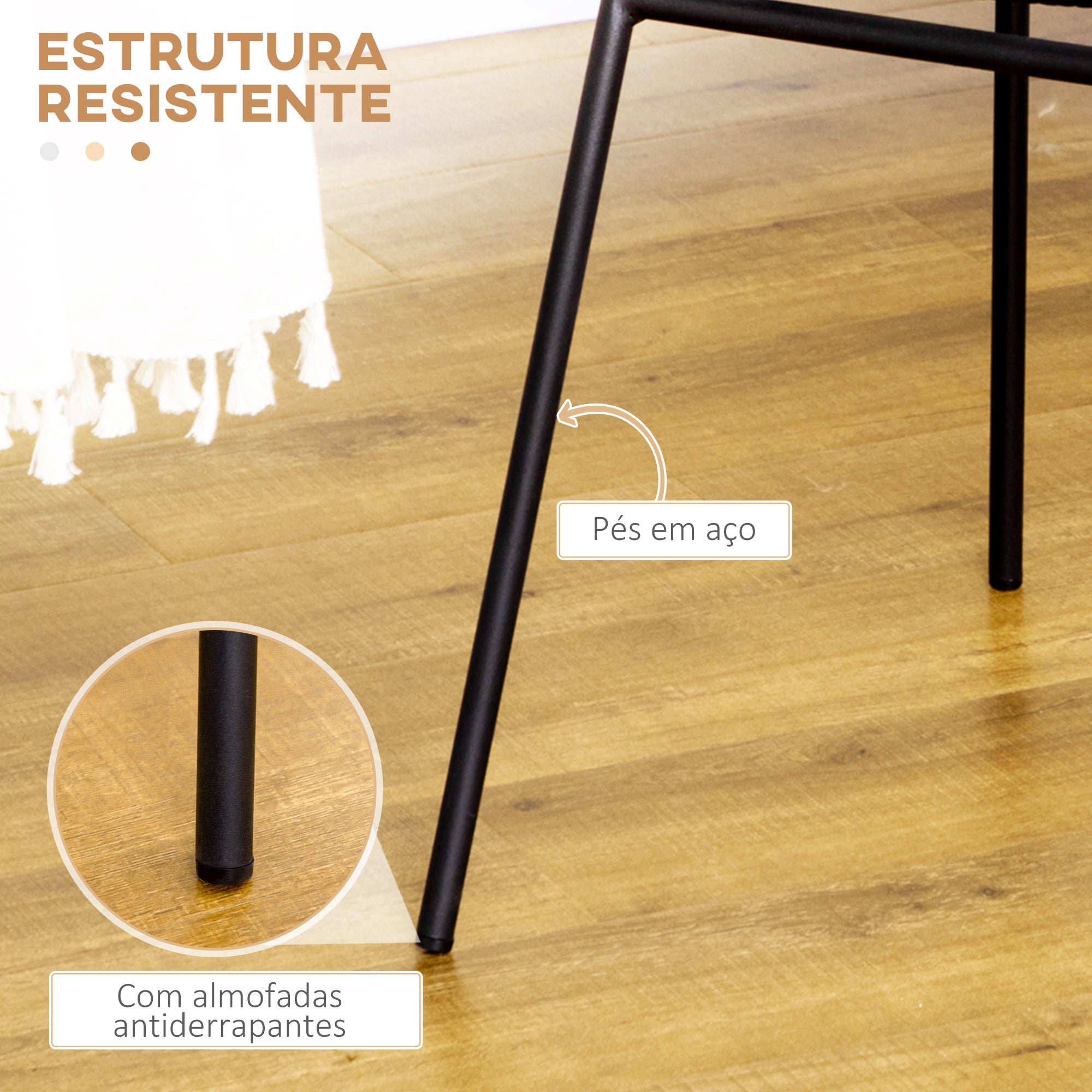 Conjunto de 2 Cadeiras – 44x58x85 cm – Preto – Vime Sintético e Aço