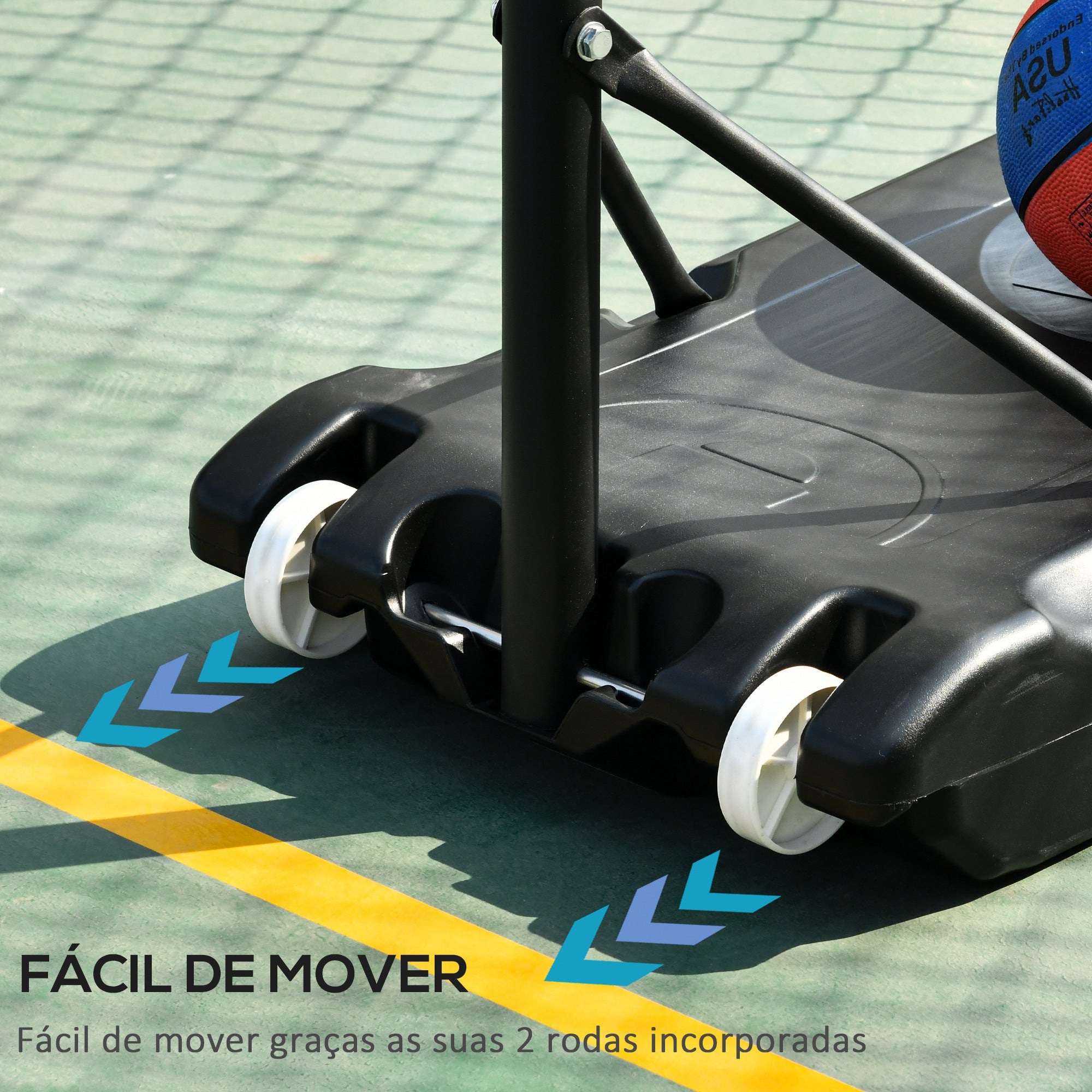 Tabela de Basquetebol com Altura Ajustável 206-260 cm Cor Preto