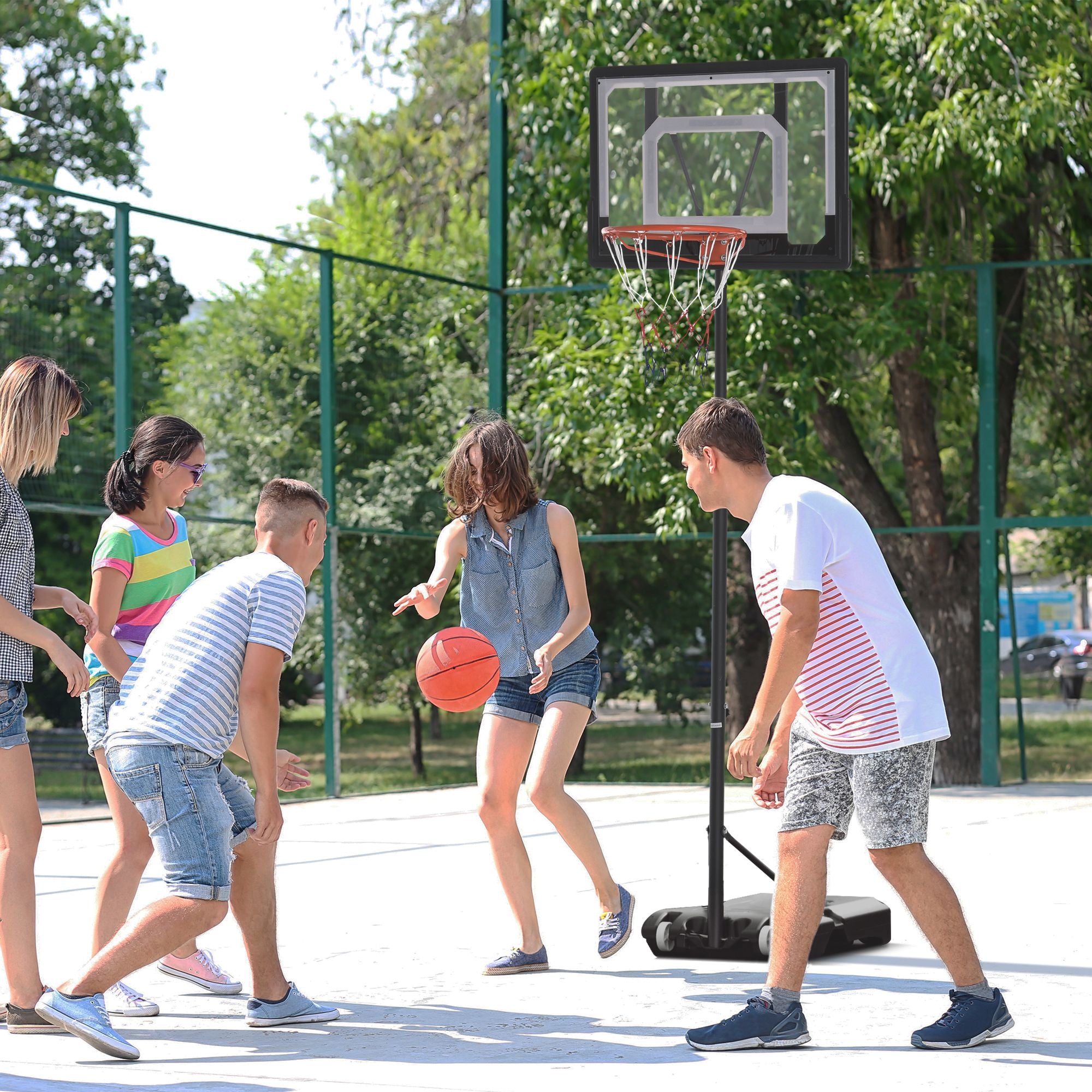 Tabela de Basquetebol com Altura Ajustável 206-260 cm Cor Preto