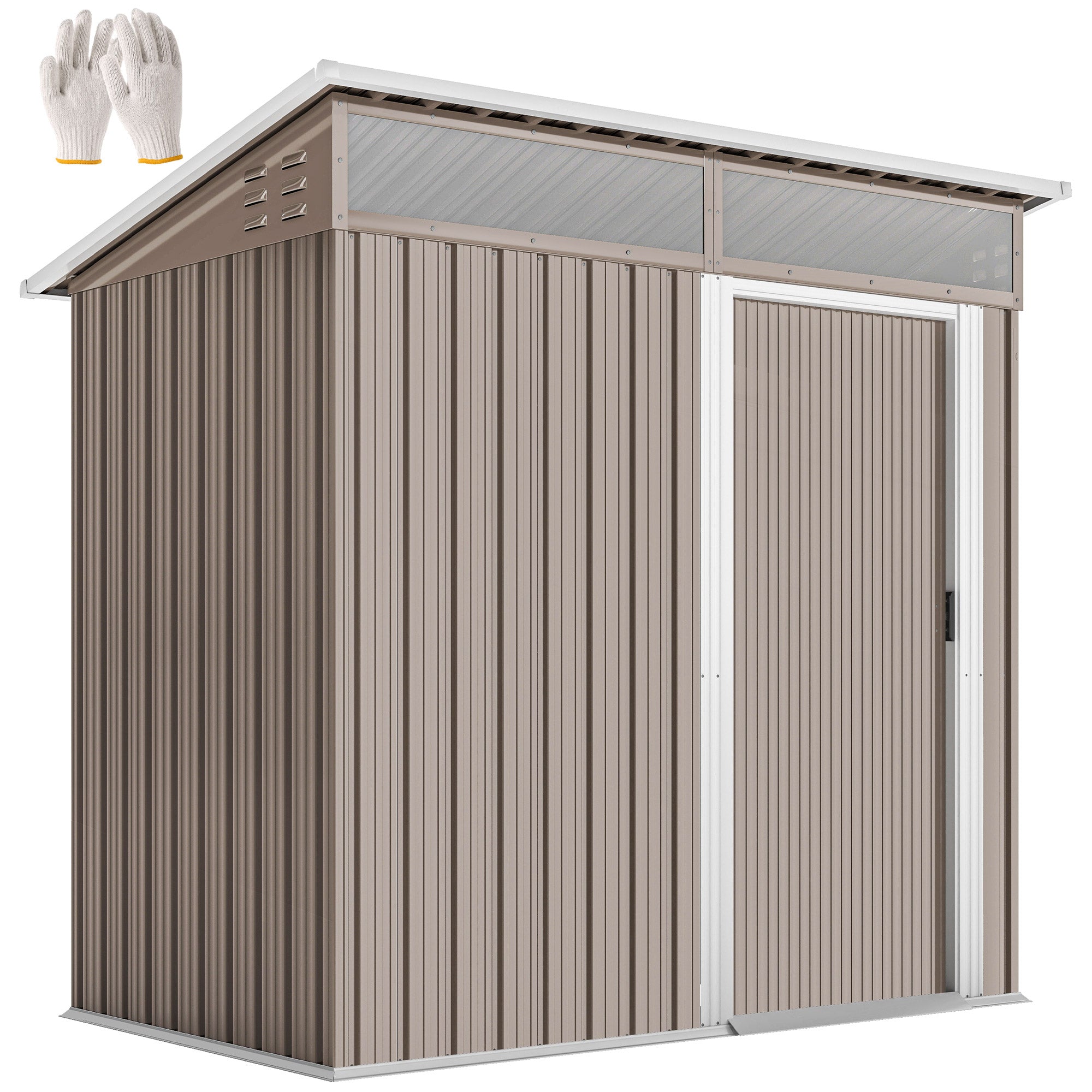 Abrigo de Jardim Marrom 195x122x159-182 cm