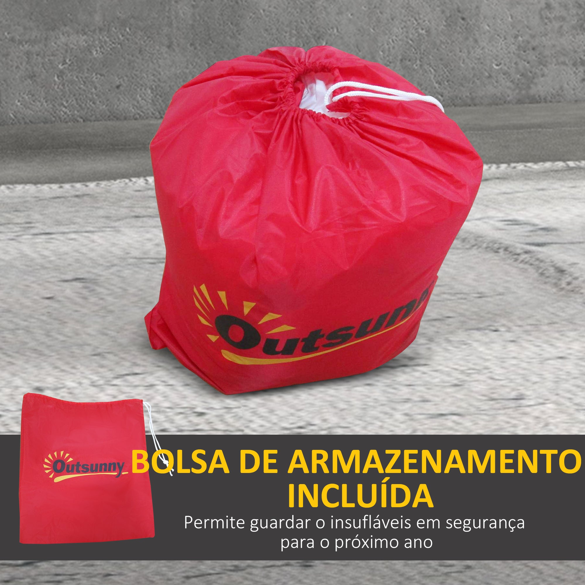 Decoração Natalina Insuflável – 130x82x195 cm – Vermelha – Tecido de poliéster