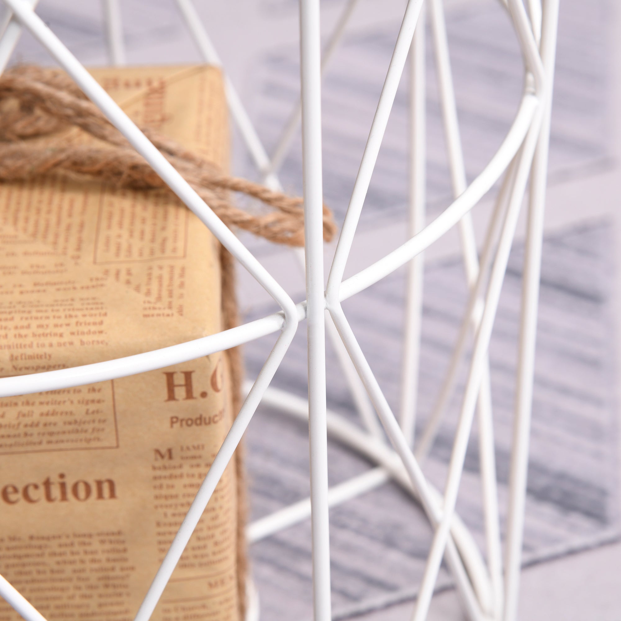 Conjunto de 2 Mesinhas de Café Branco e Cor de Madeira - Ф40x45cm